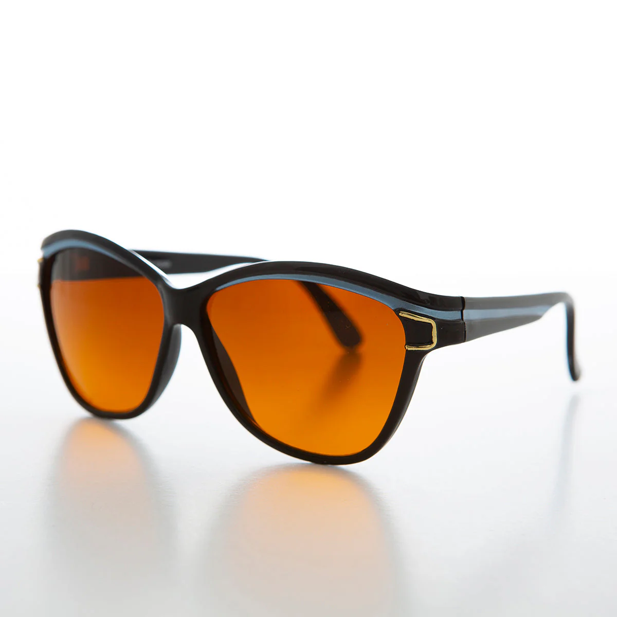 Chunky Black Frame Women's Deadstock Sunglass - Margot - Image 6