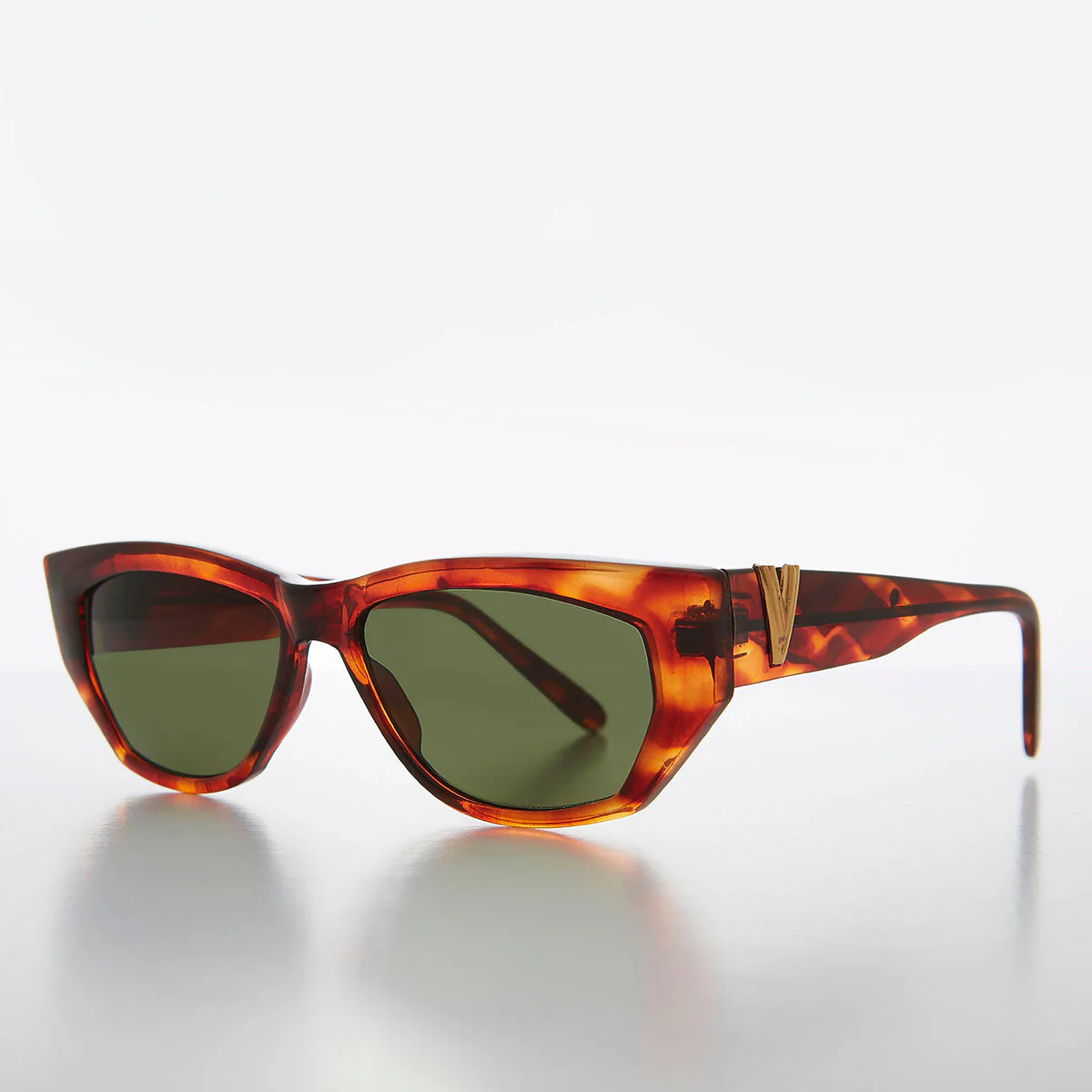Chunky Mod Street Style Vintage Sunglass with Gold Bling - Val - Image 2