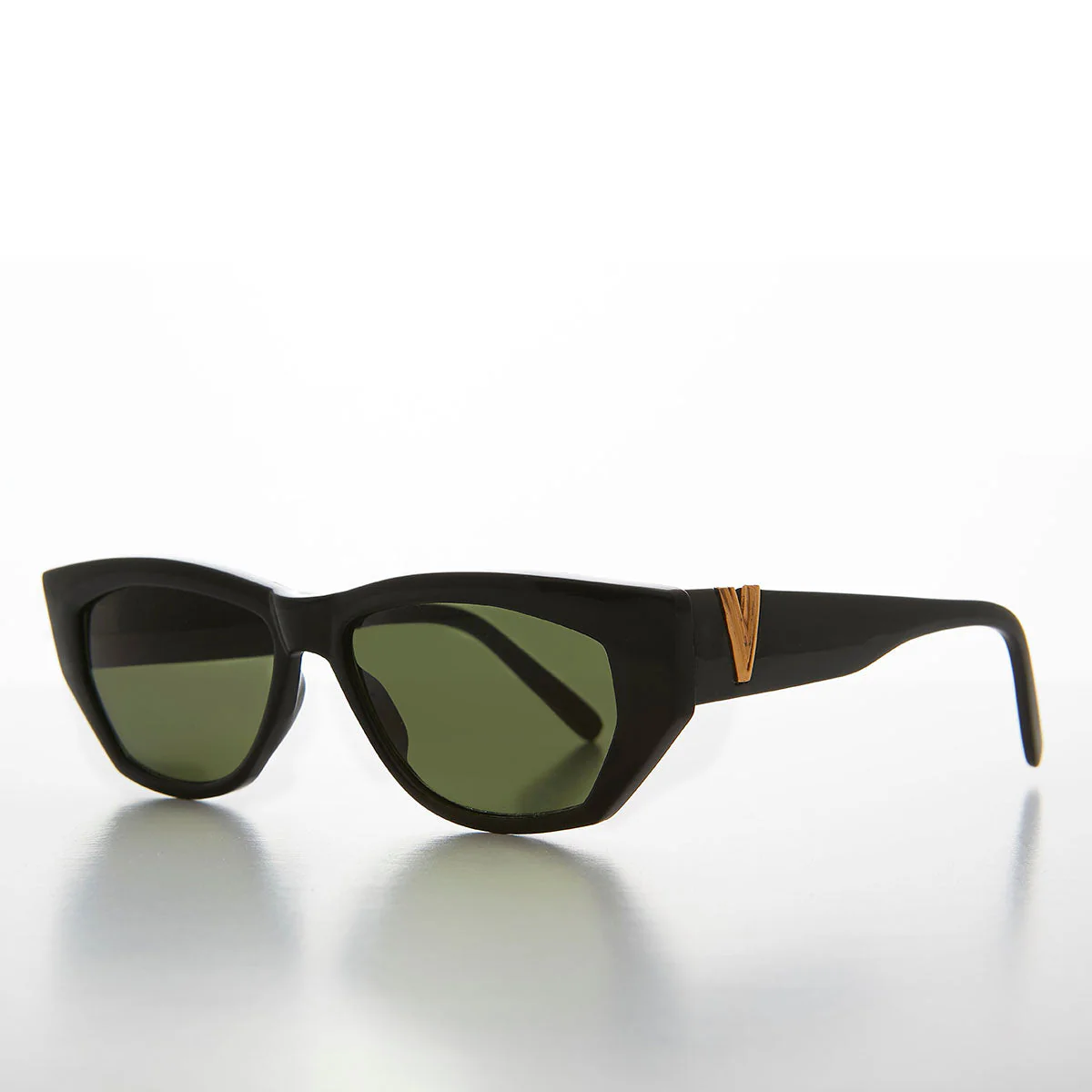 Chunky Mod Street Style Vintage Sunglass with Gold Bling - Val - Image 4