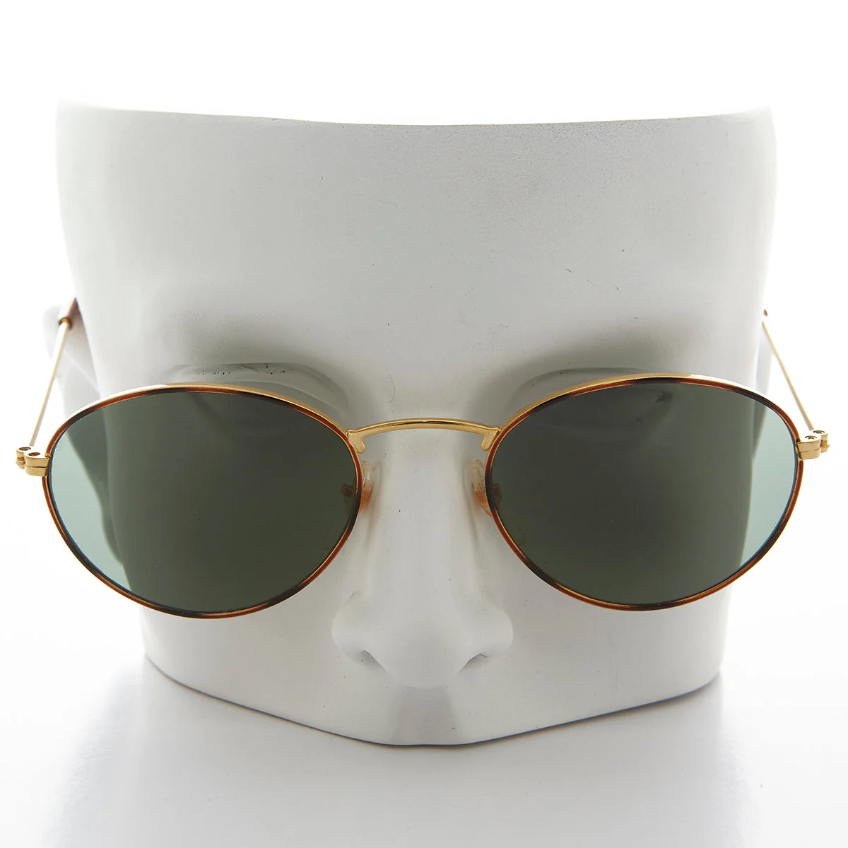 Classic Gold and Tortoise Vintage Sunglass with Glass Lens - Dove - Image 3
