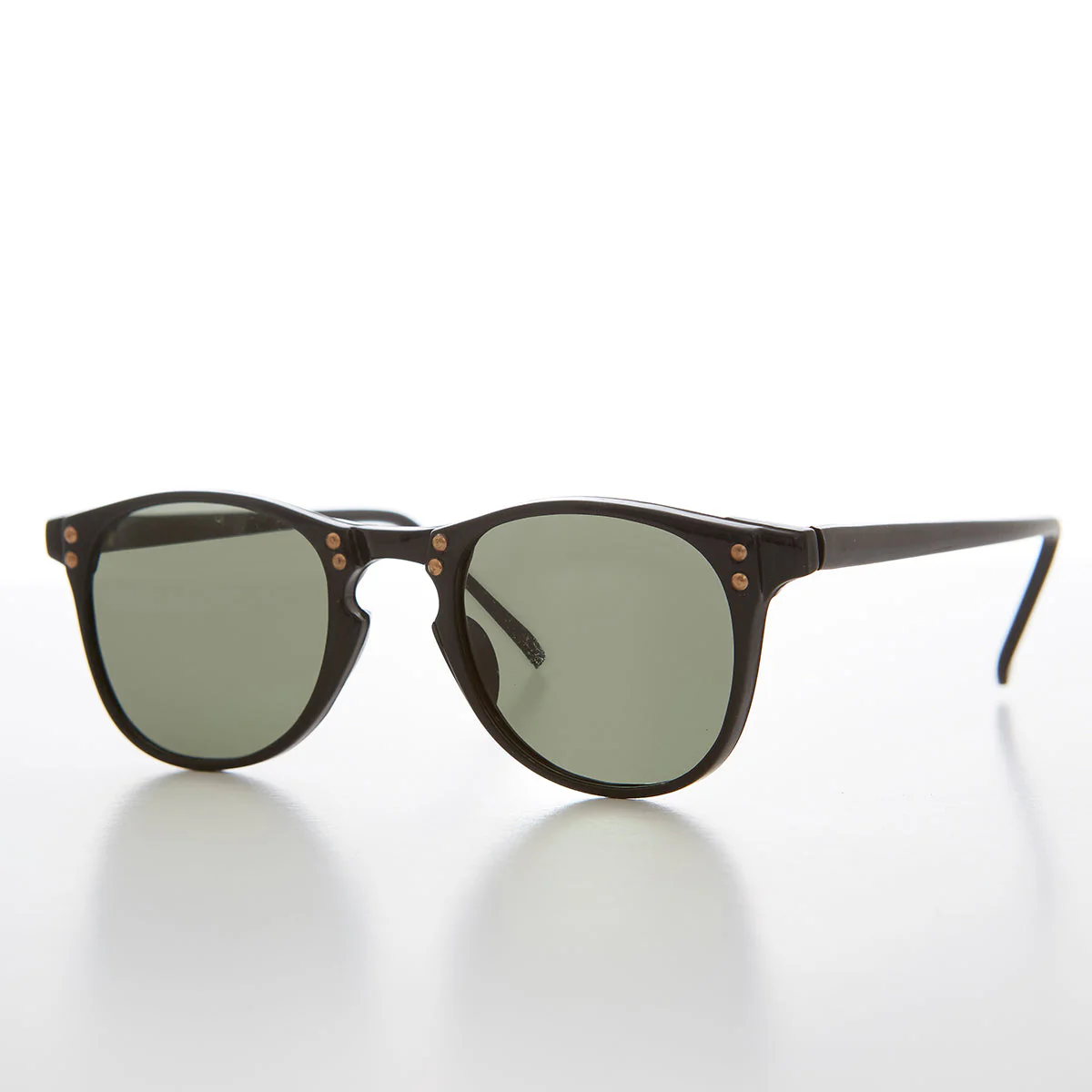 Classic Hipster Mid Century Sunglass with Rivets - Ash - Image 2