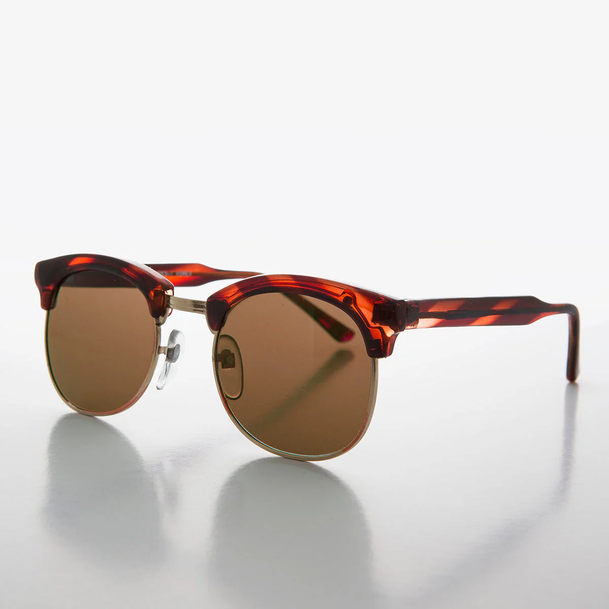 Classic Preppy Half Rim Sunglass with Glass Lens - Mickey - Image 2