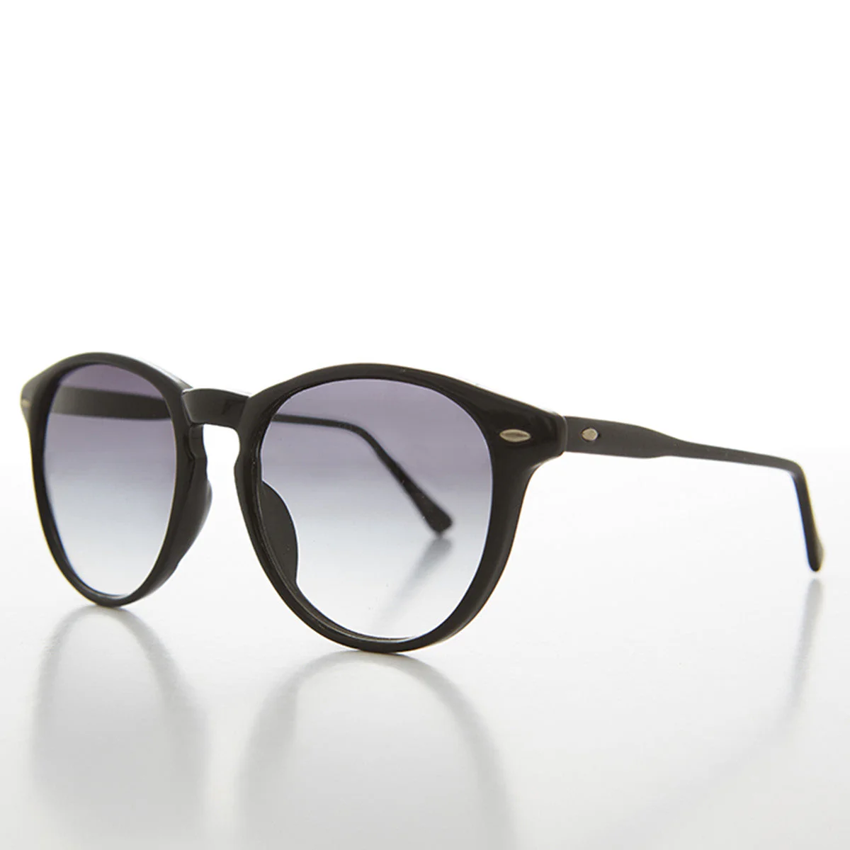 Classic Preppy P3 Horn Rim Round Vintage Sunglass - Jamie - Image 2