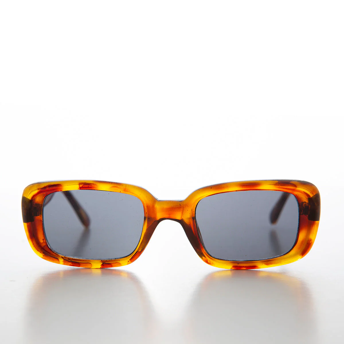Classic Rectangle Retro Mod Sunglasses - Moss - Image 3