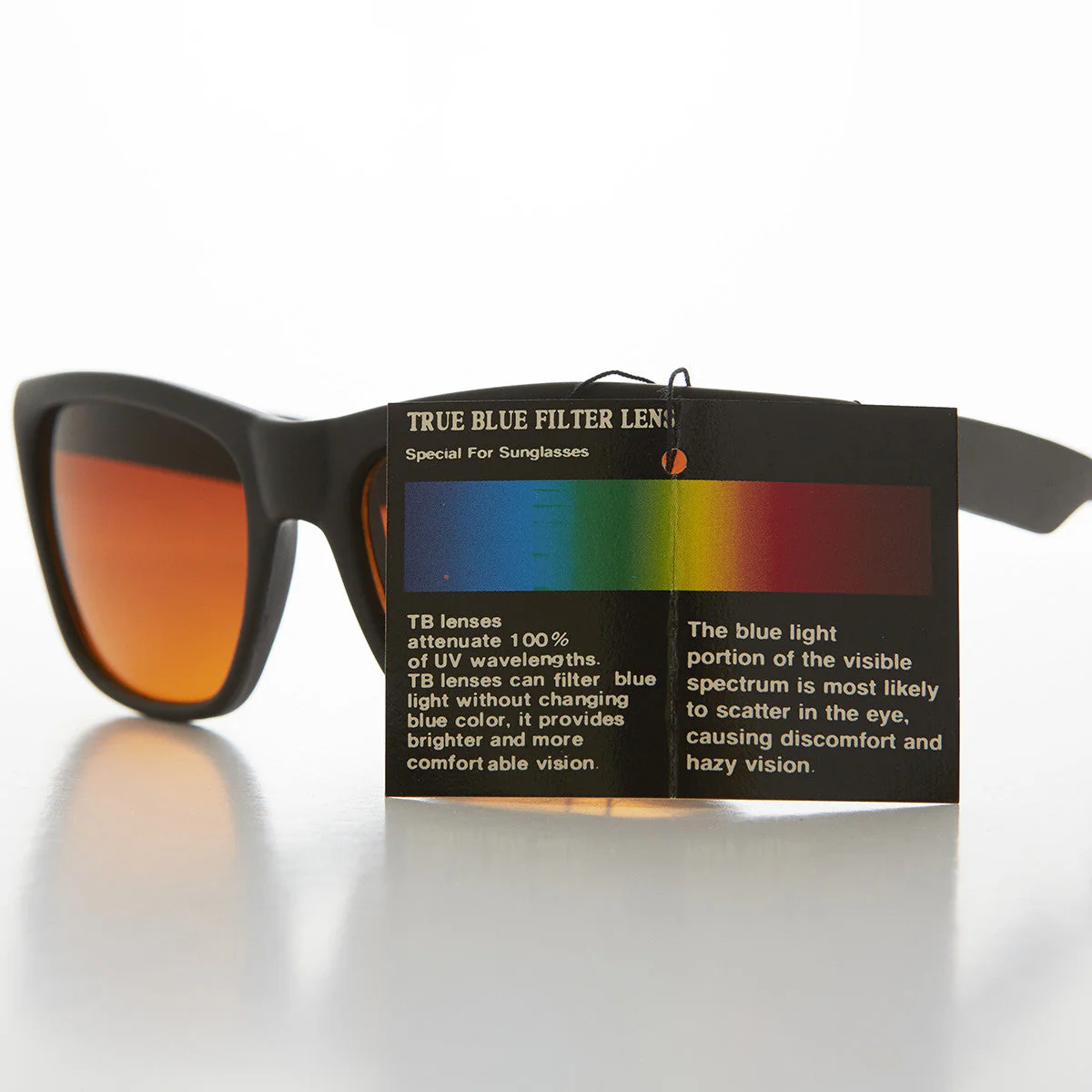 Classic Square Black Sunglasses with Amber Lens - Toni - Image 3