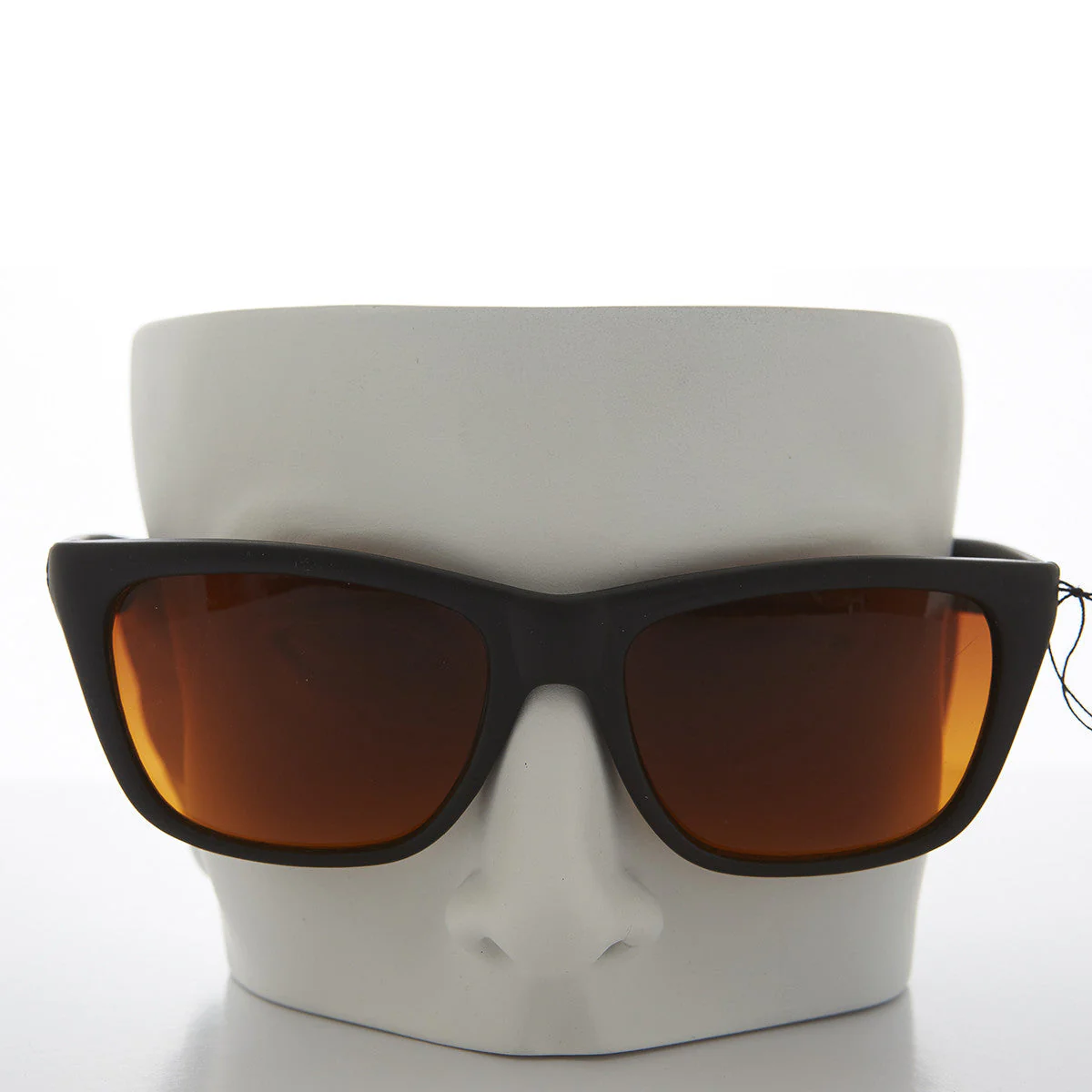 Classic Square Black Sunglasses with Amber Lens - Toni - Image 4