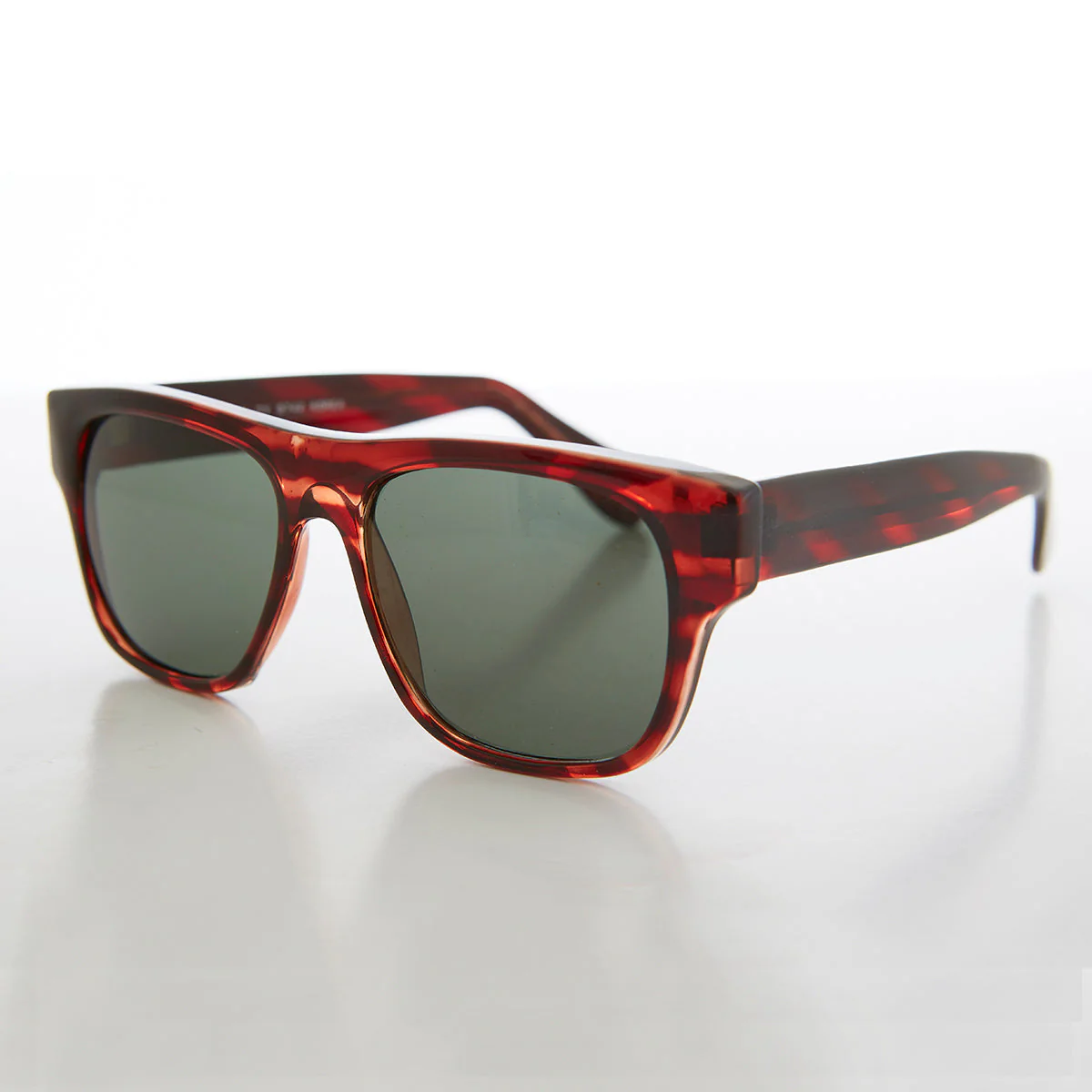 Classic Thick Bold Vintage Horn Rim 80s Sunglass - Mustang - Image 2