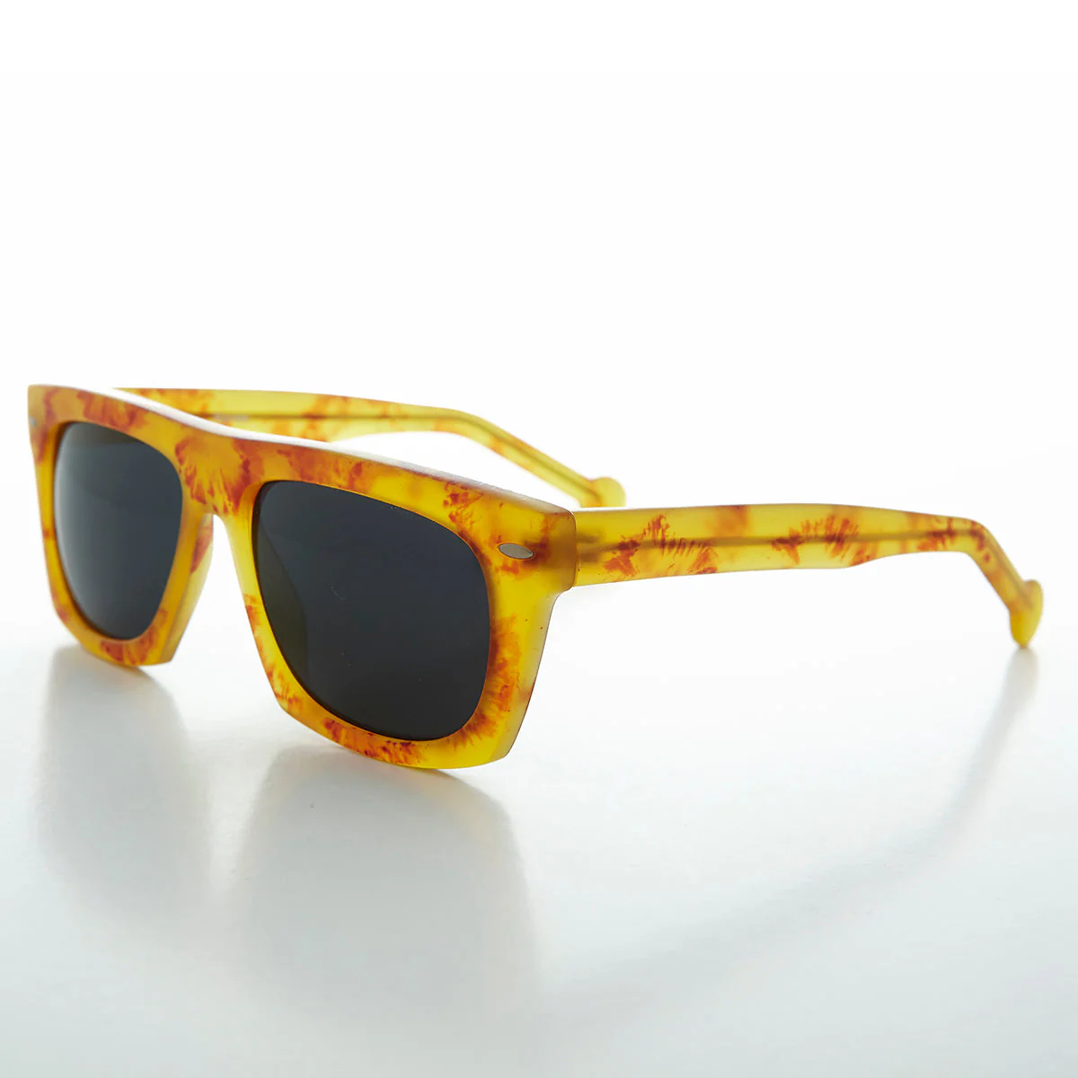 Classic Thick Square Flat Top 1950s Retro Sunglass - Bahama - Image 2