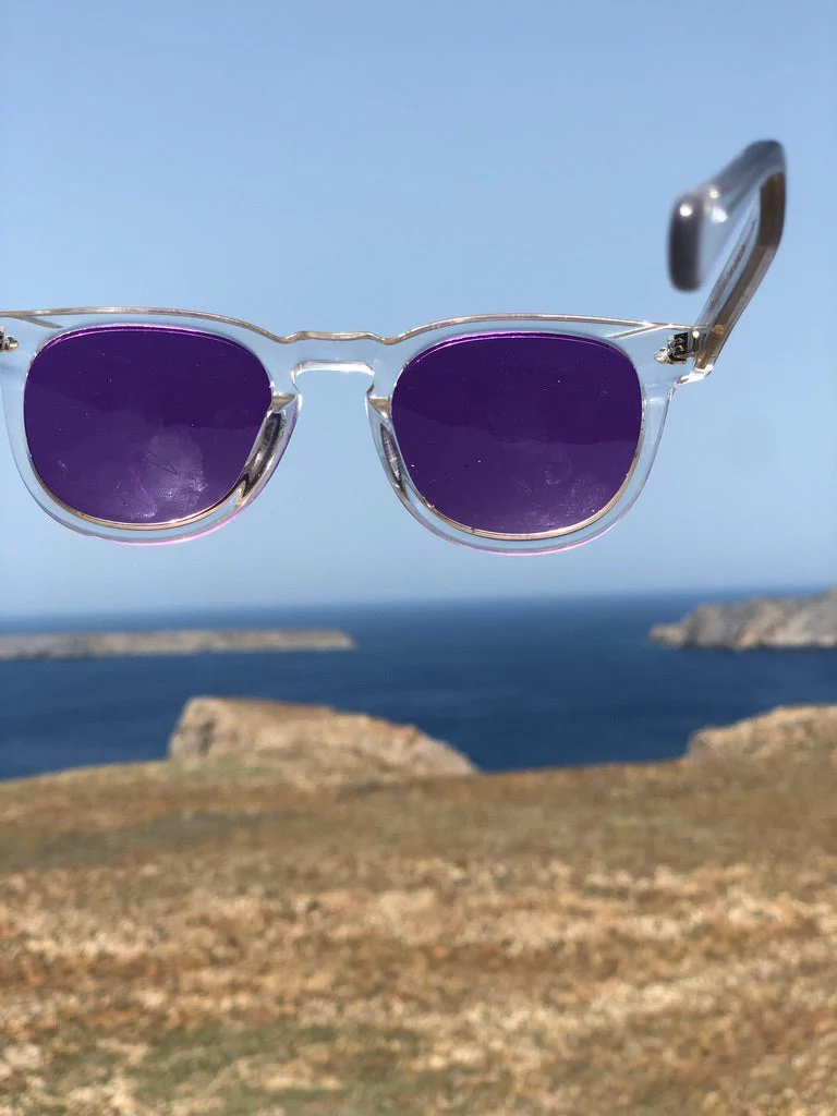 Clear Acetate Square Sunglass with Colored Lenses - Benson - Image 10