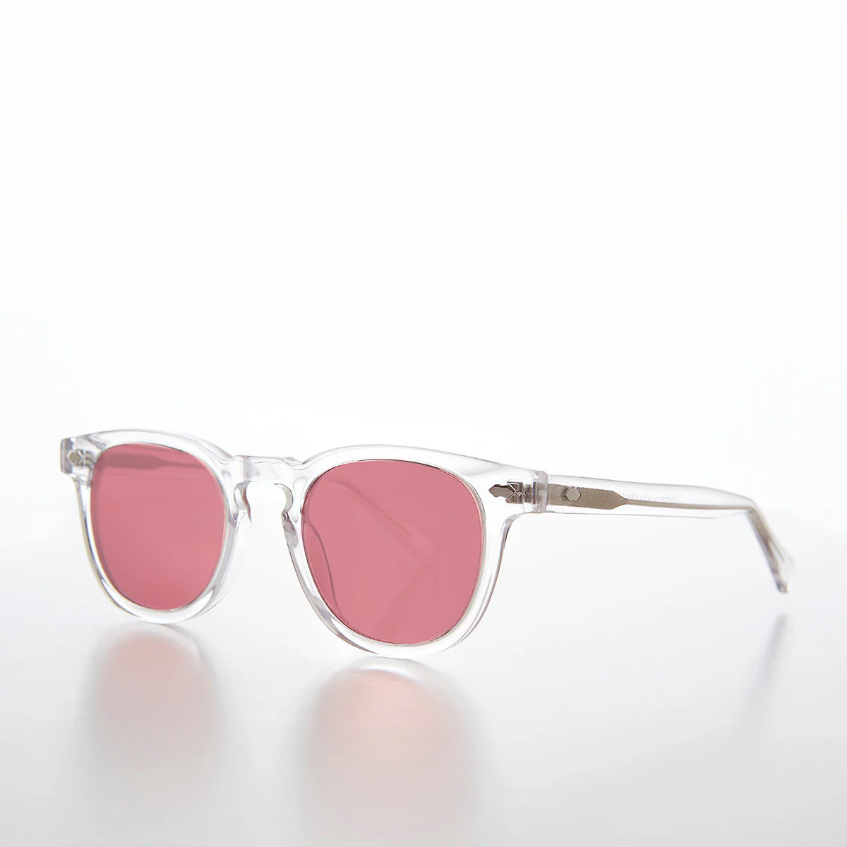 Clear Acetate Square Sunglass with Colored Lenses - Benson - Image 2