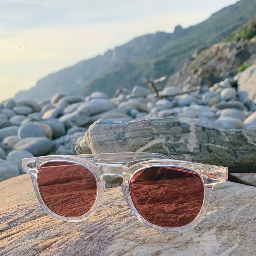 Clear Acetate Square Sunglass with Colored Lenses - Benson - Image 4