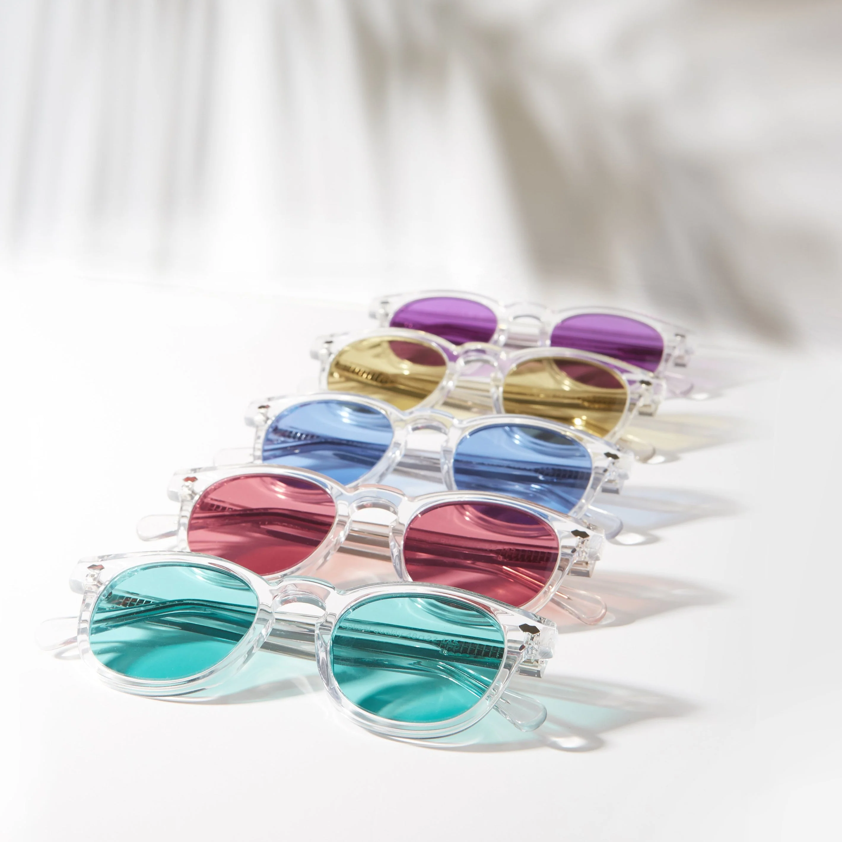 Clear Acetate Square Sunglass with Colored Lenses - Benson - Image 6