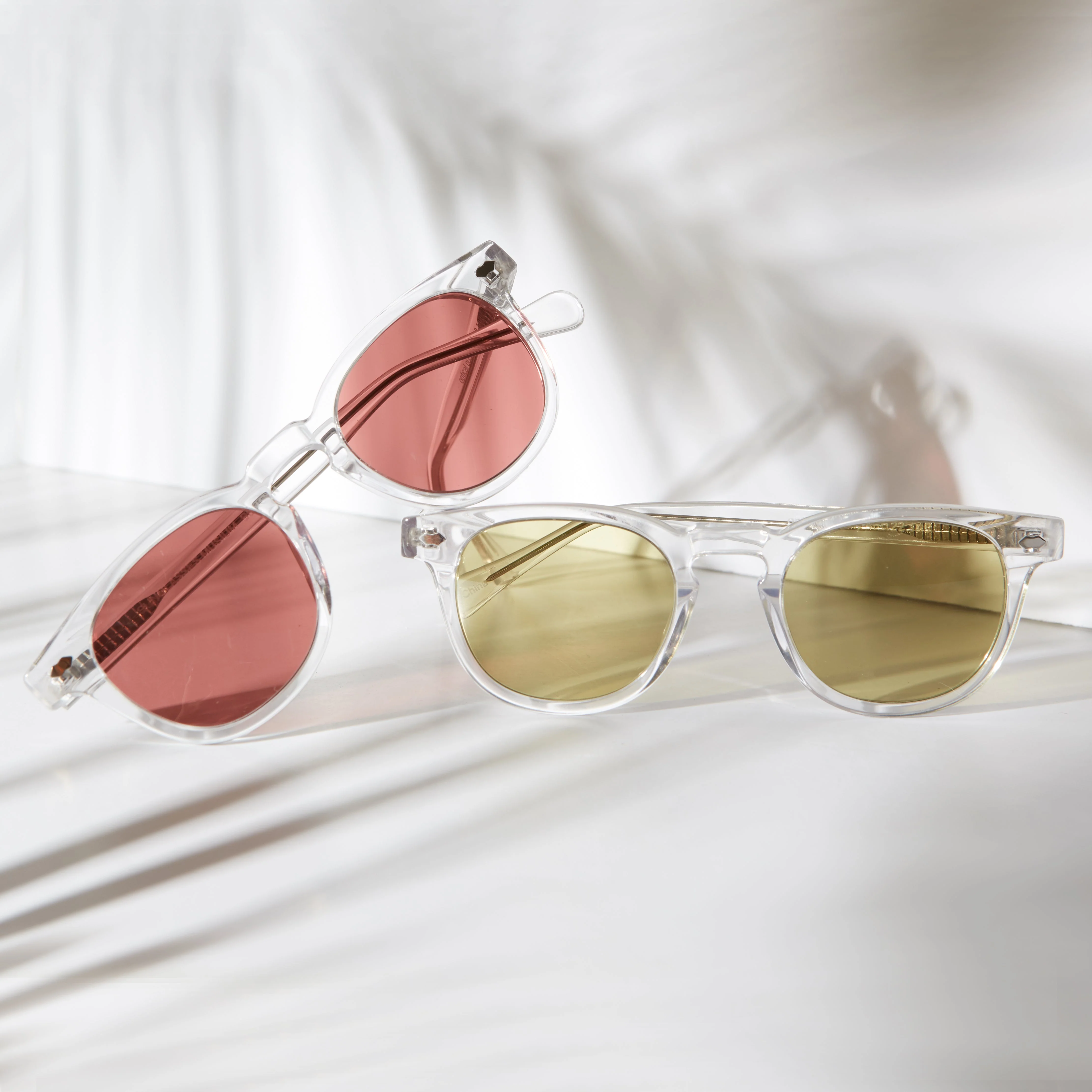 Clear Acetate Square Sunglass with Colored Lenses - Benson - Image 7