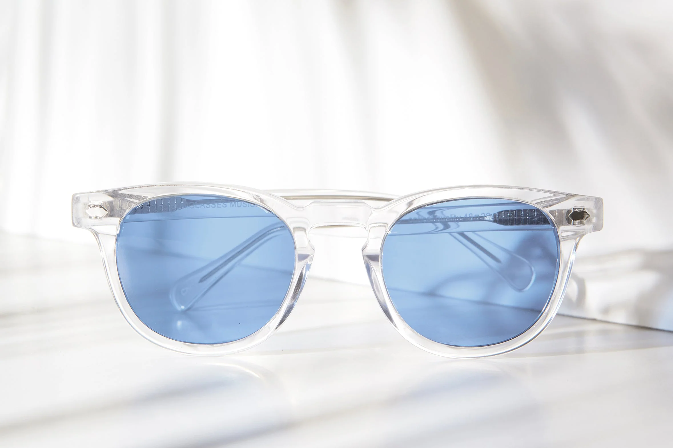 Clear Acetate Square Sunglass with Colored Lenses - Benson - Image 5