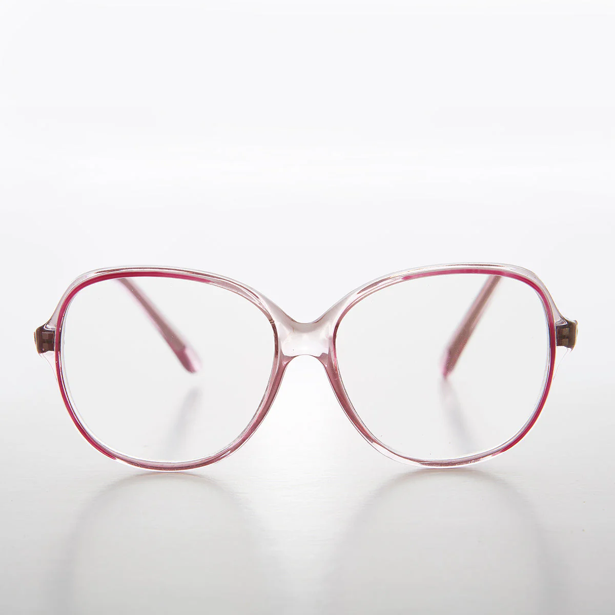 Clear Retro Reading Glasses with Color Accent - Jess - Image 3