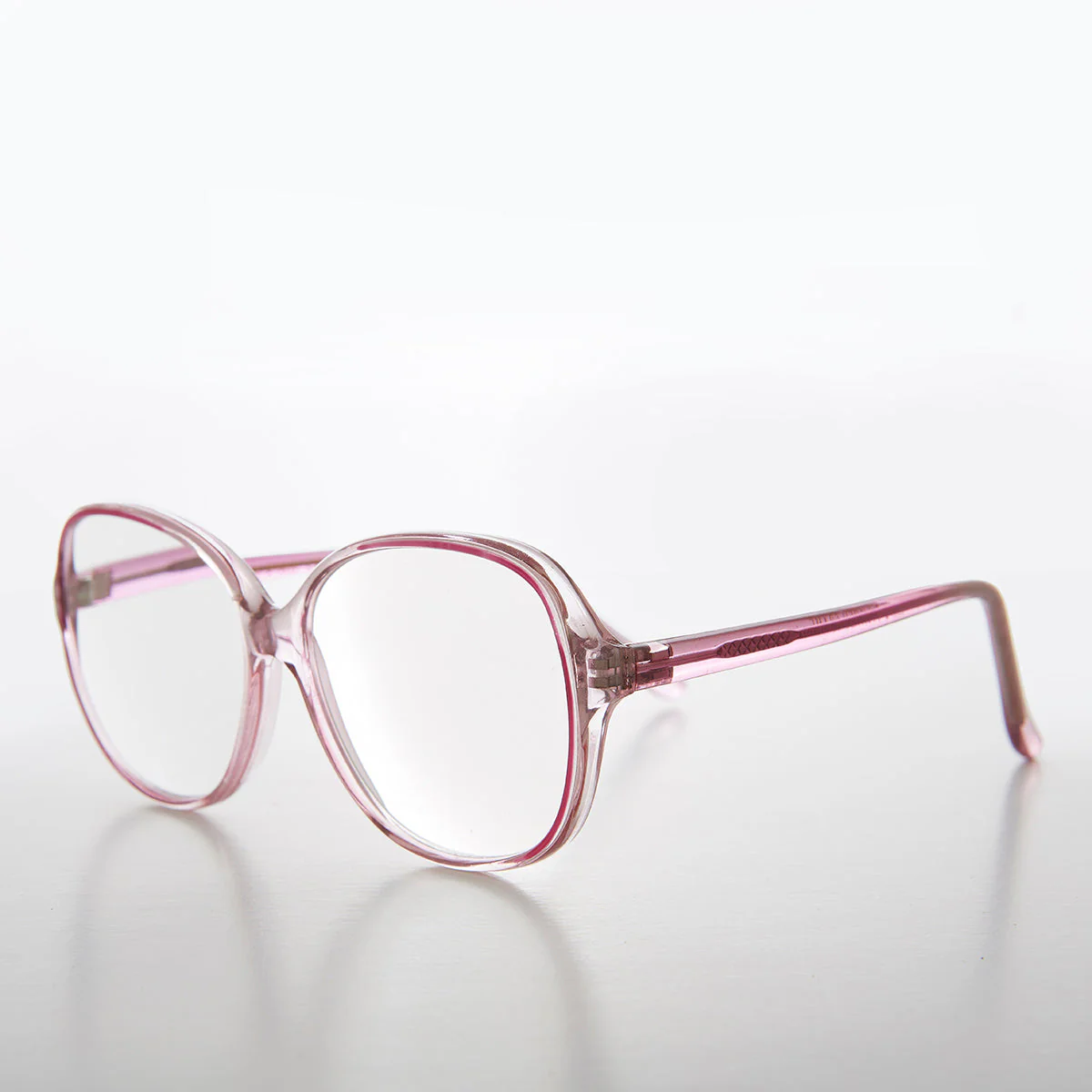 Clear Retro Reading Glasses with Color Accent - Jess - Image 4