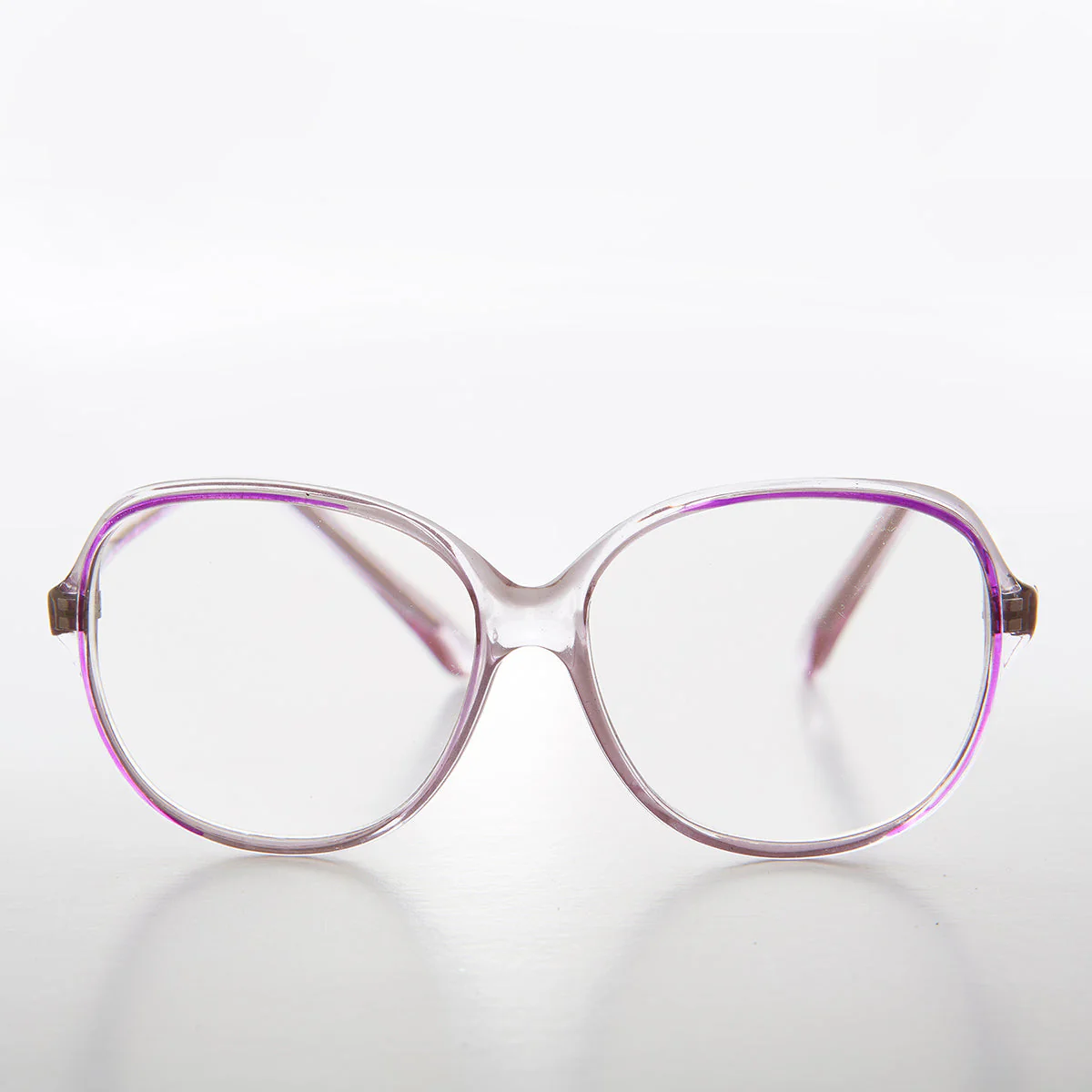 Clear Retro Reading Glasses with Color Accent - Jess - Image 7