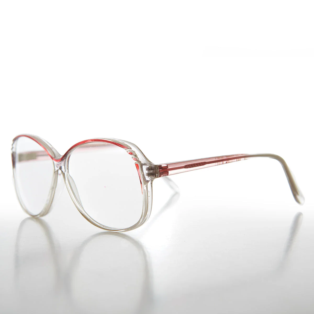 Clear Round Retro Reading Glasses - Tina - Image 2
