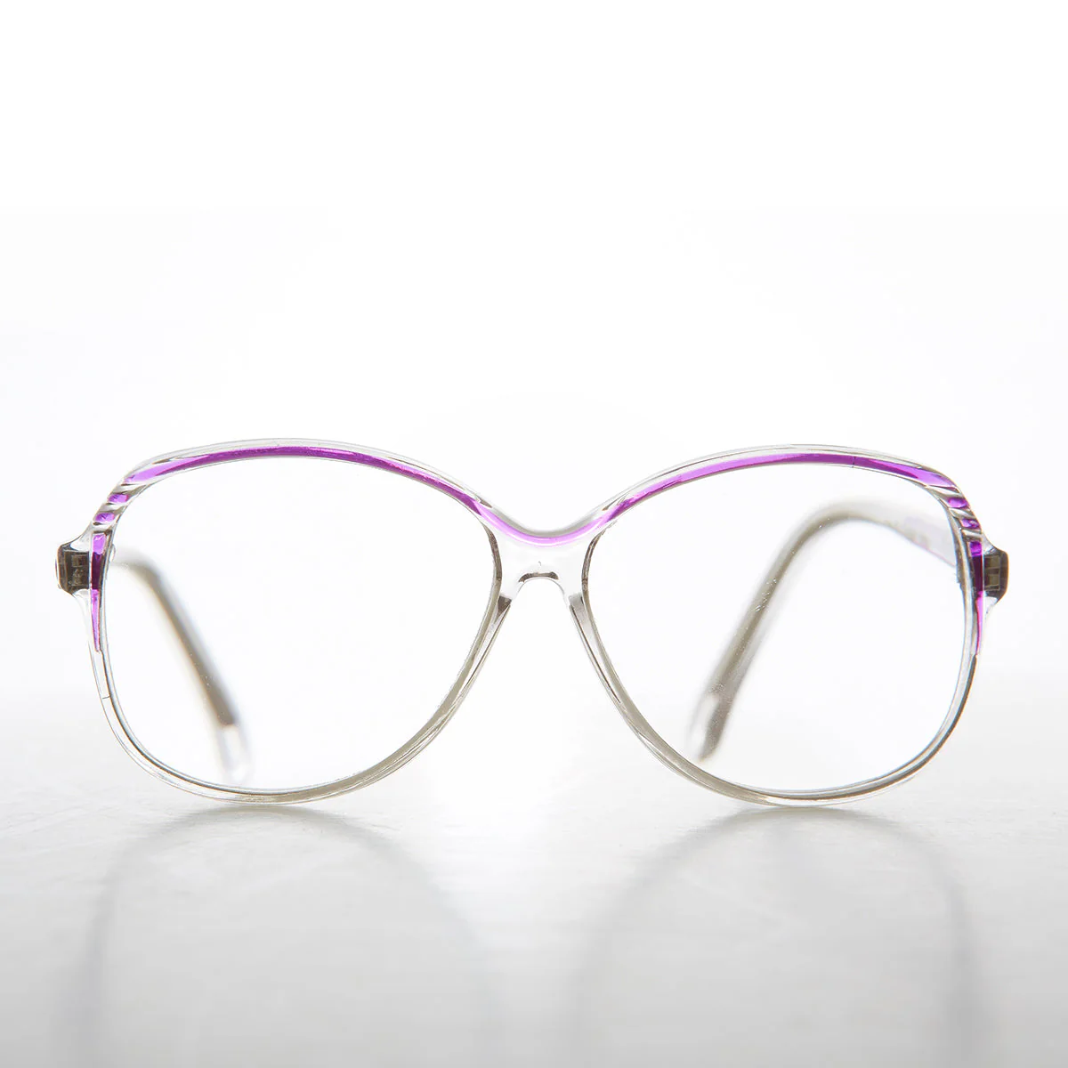 Clear Round Retro Reading Glasses - Tina - Image 3
