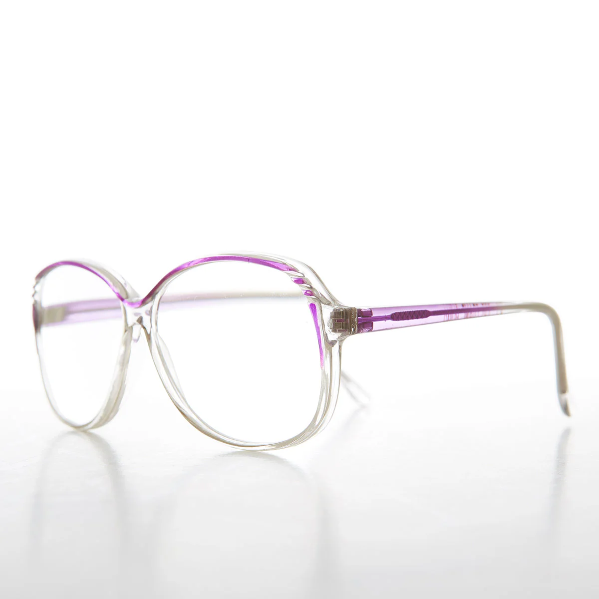 Clear Round Retro Reading Glasses - Tina - Image 4