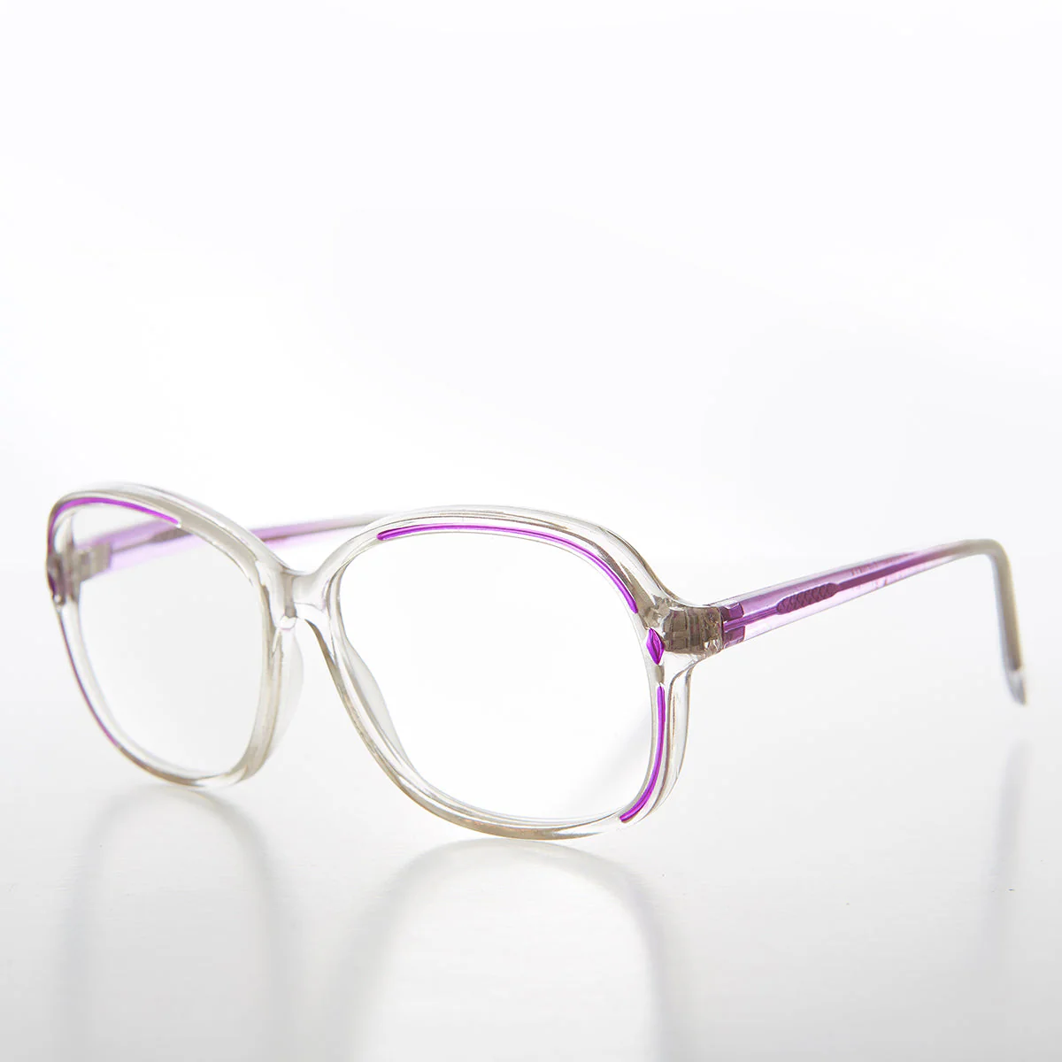 Clear Women's Retro Reading Glasses with Color Accents - Kara - Image 2