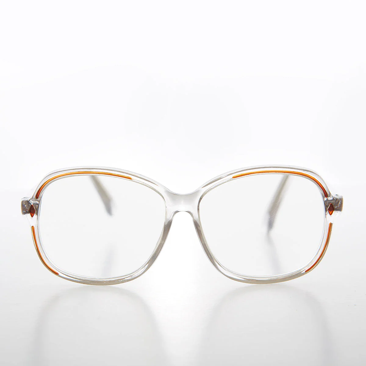 Clear Women's Retro Reading Glasses with Color Accents - Kara - Image 3