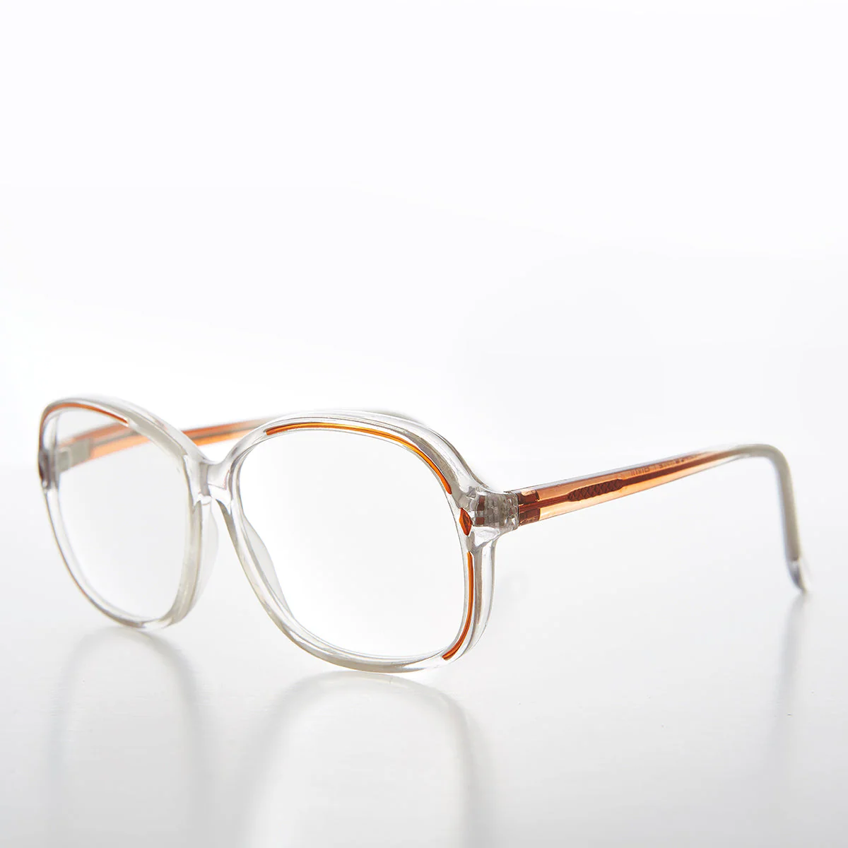 Clear Women's Retro Reading Glasses with Color Accents - Kara - Image 4