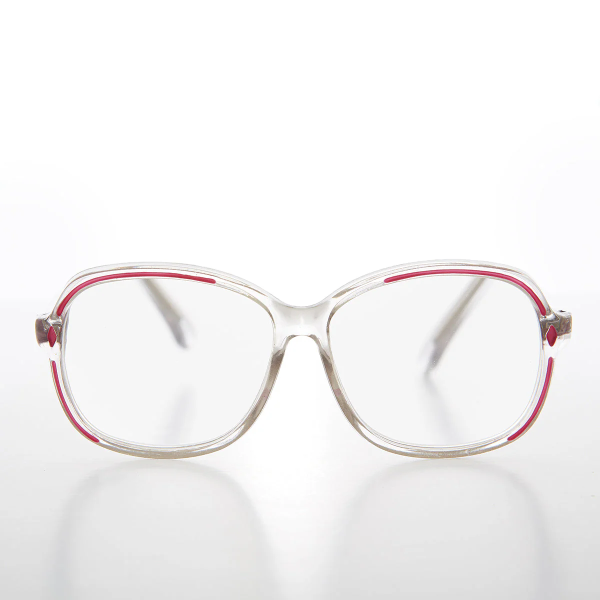 Clear Women's Retro Reading Glasses with Color Accents - Kara - Image 5