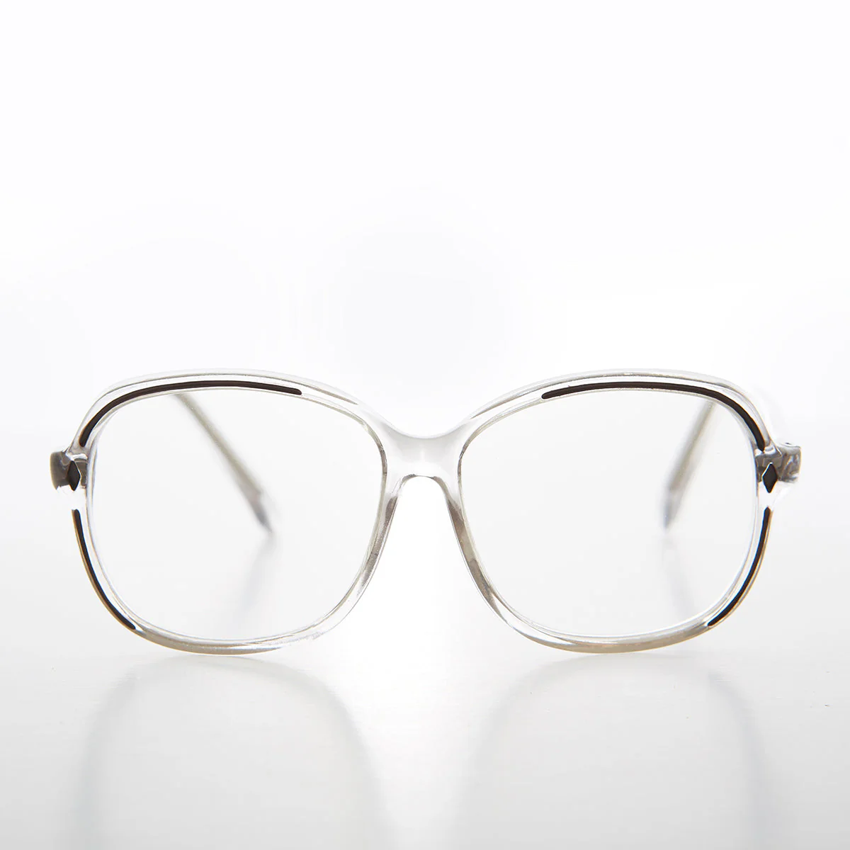 Clear Women's Retro Reading Glasses with Color Accents - Kara - Image 7