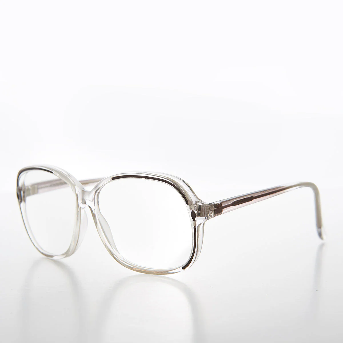 Clear Women's Retro Reading Glasses with Color Accents - Kara - Image 8