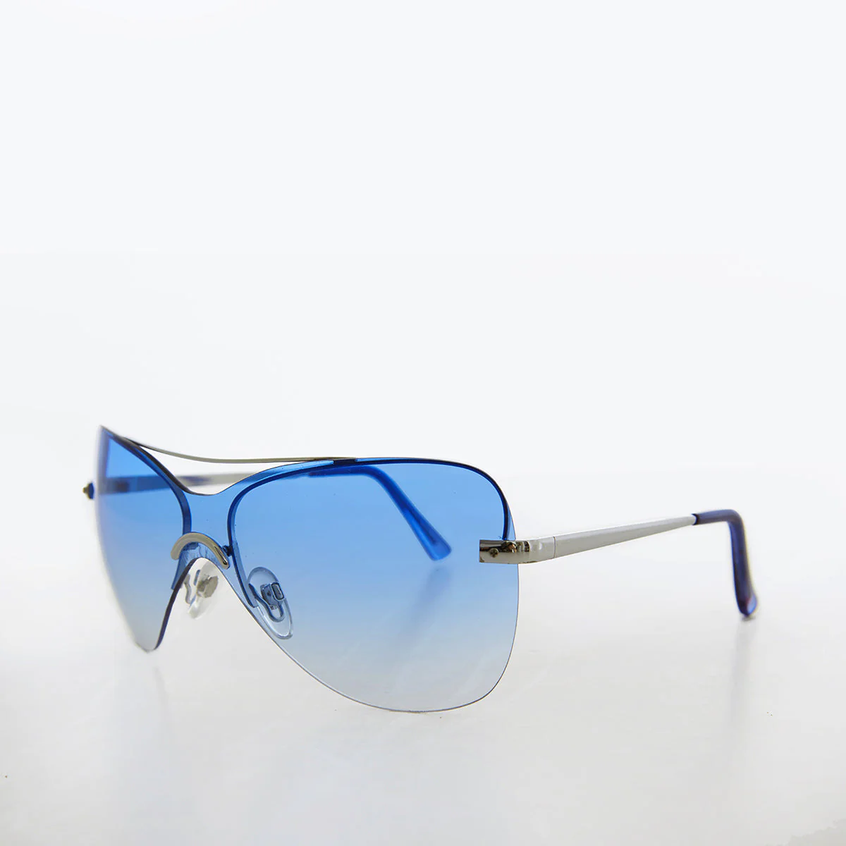 Curved Mono Lens Vintage Sunglasses - Pilar - Image 10