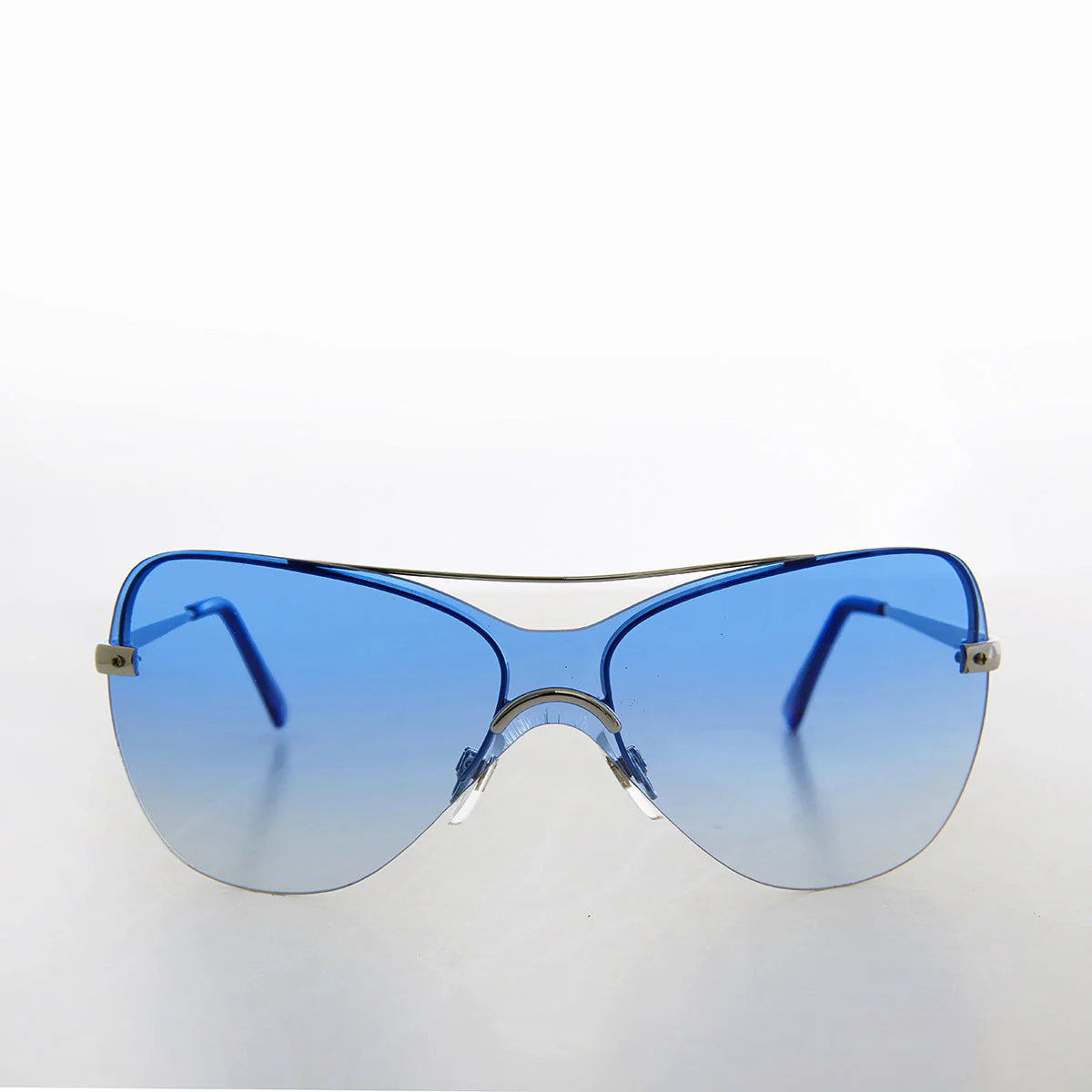 Curved Mono Lens Vintage Sunglasses - Pilar - Image 9