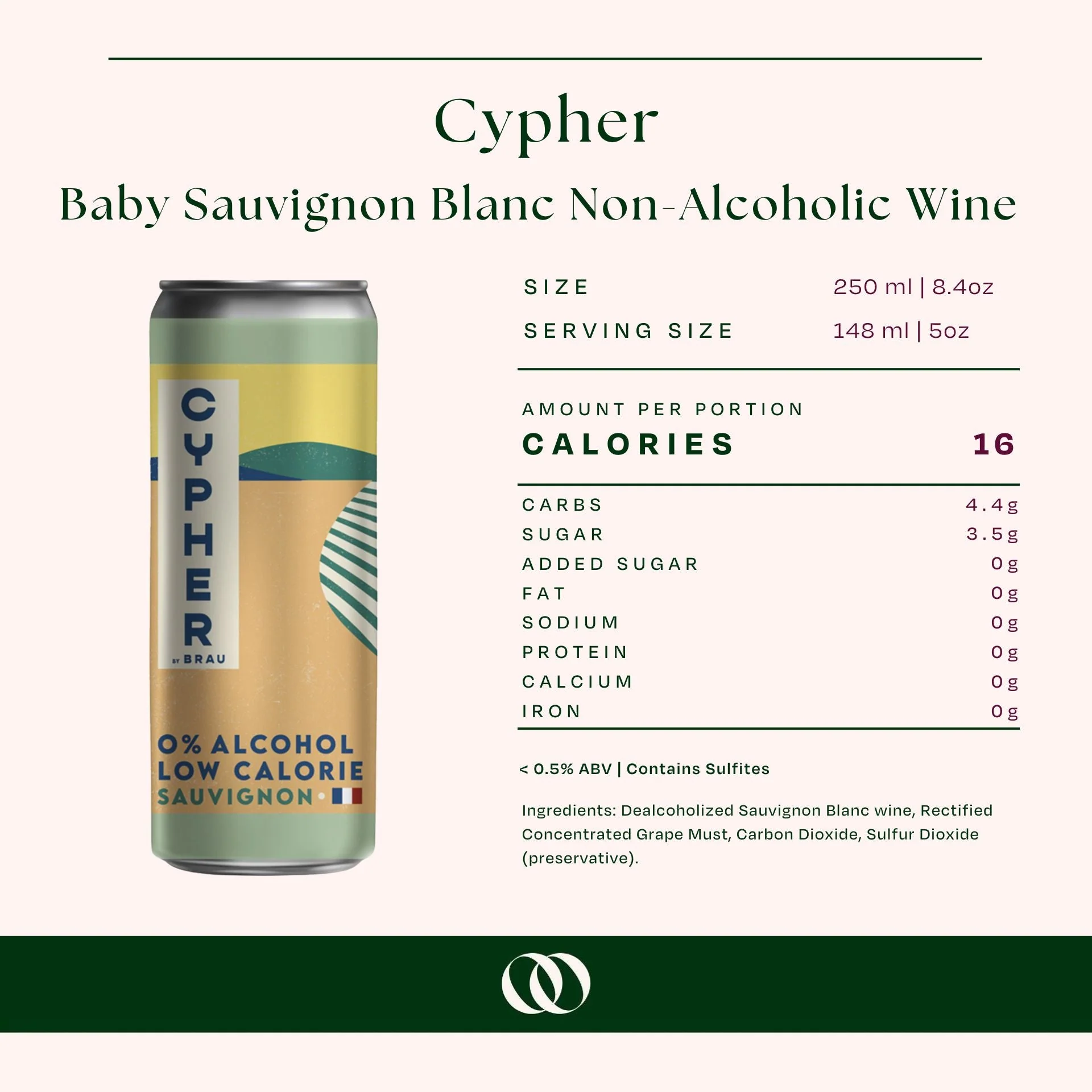 Cypher - Baby Sauvignon Blanc Non-Alcoholic Wine - 250ml Can - Image 3