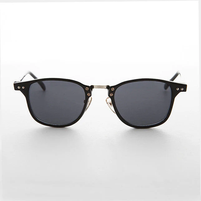 Dapper Thin Horn Rim Black Indie Vintage Sunglass - Oliver 1