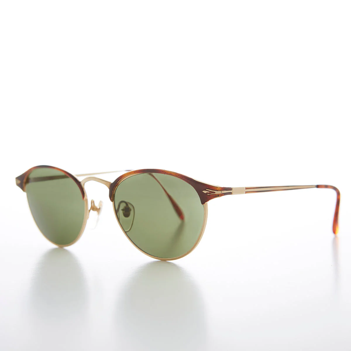 Delicate Browline Oval Lens Vintage Sunglass - Kaia - Image 2