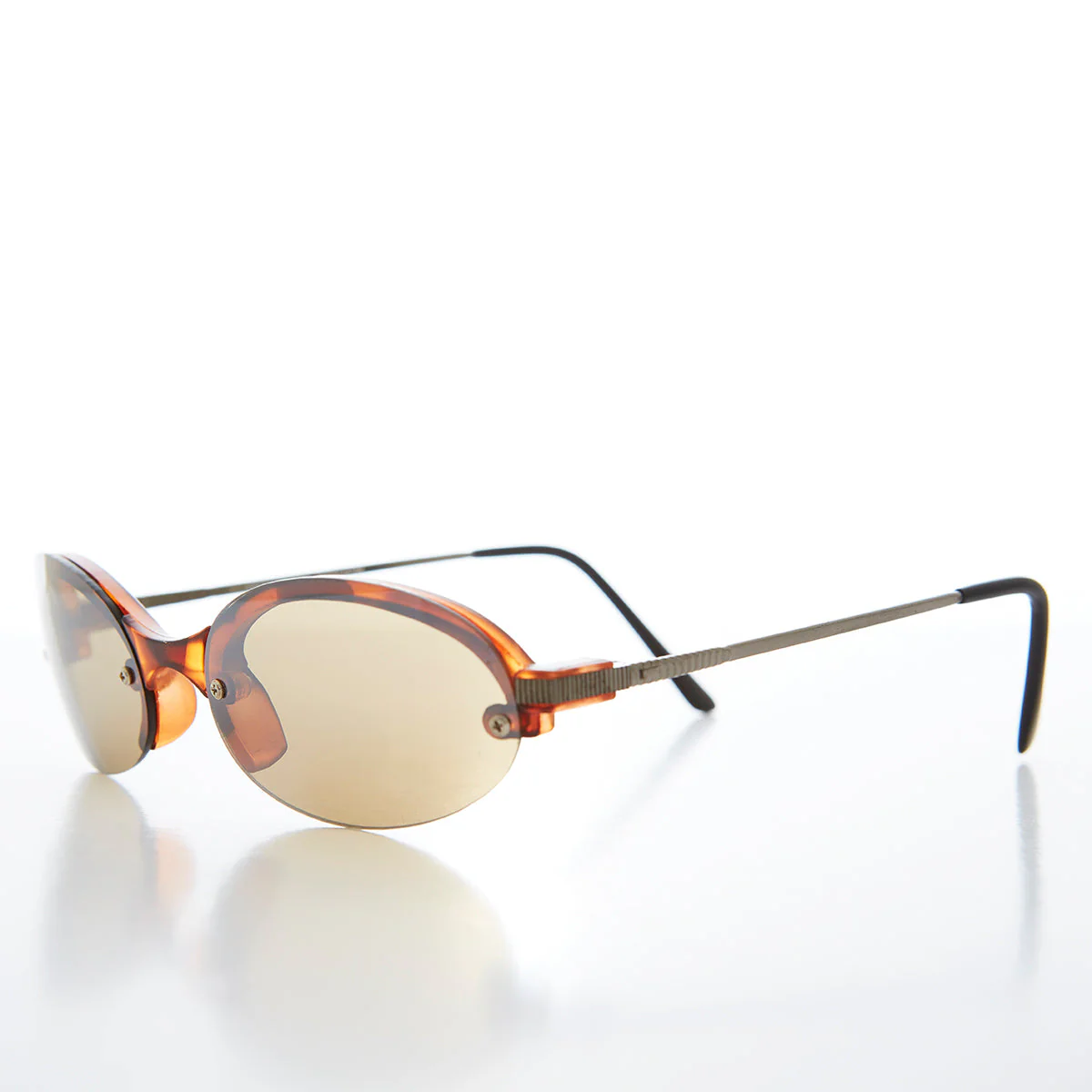 Edgy Sporty Oval Rimless Vintage 90s Sunglass - Galen - Image 2
