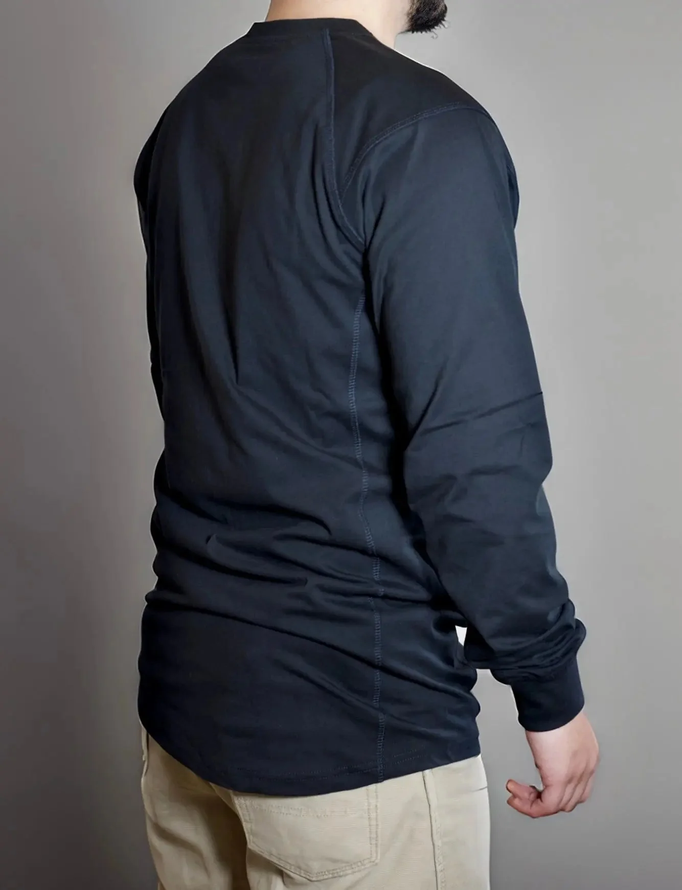 FR 3-Button Henley Shirt - Black - Image 8