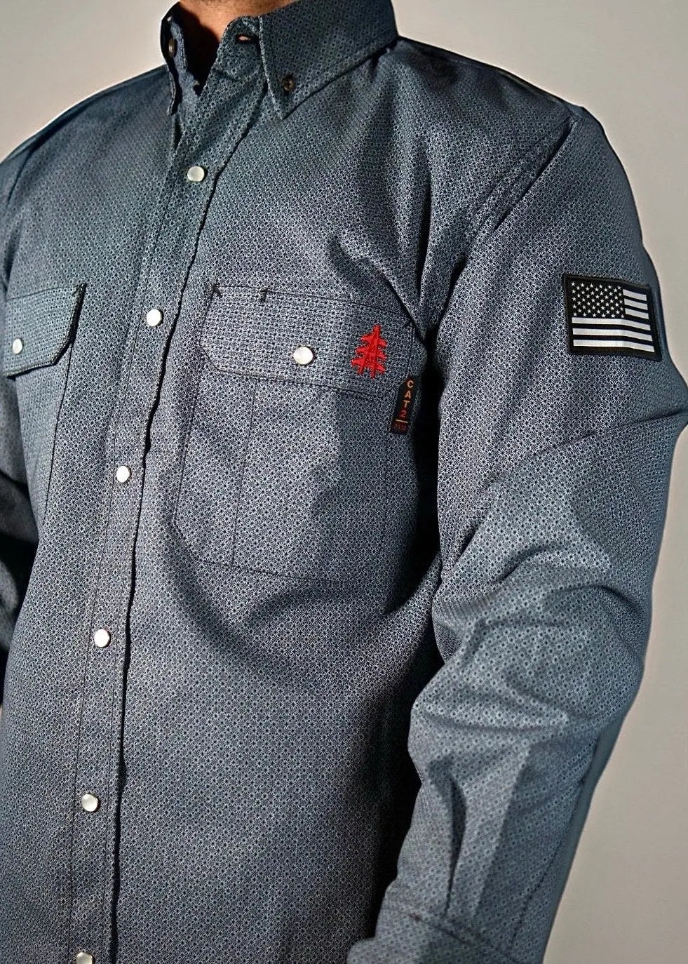 FR Pearl Snap Work Shirt - Forged Gray - Image 2