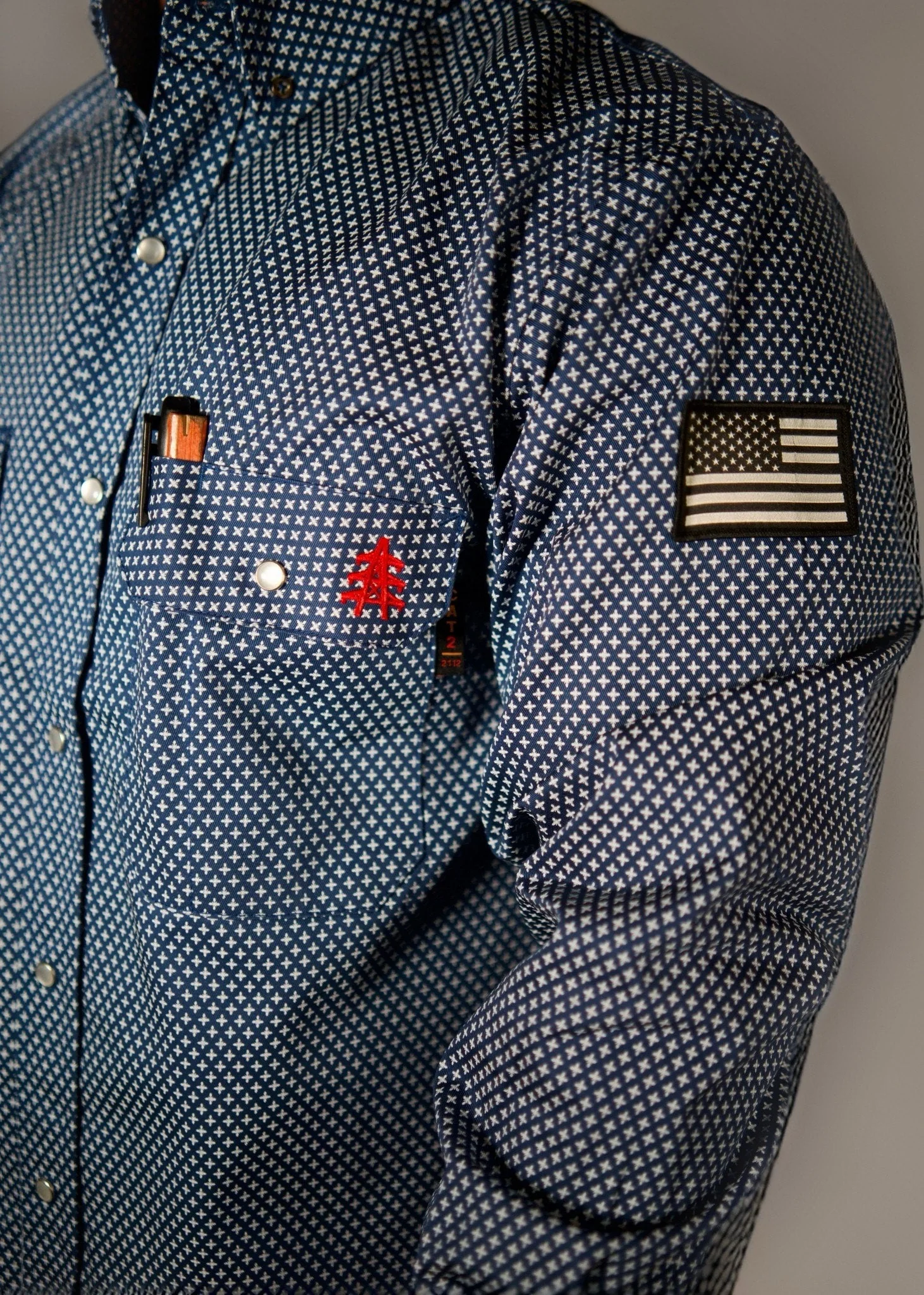 FR Pearl Snap Work Shirt - Honor Navy - Image 4