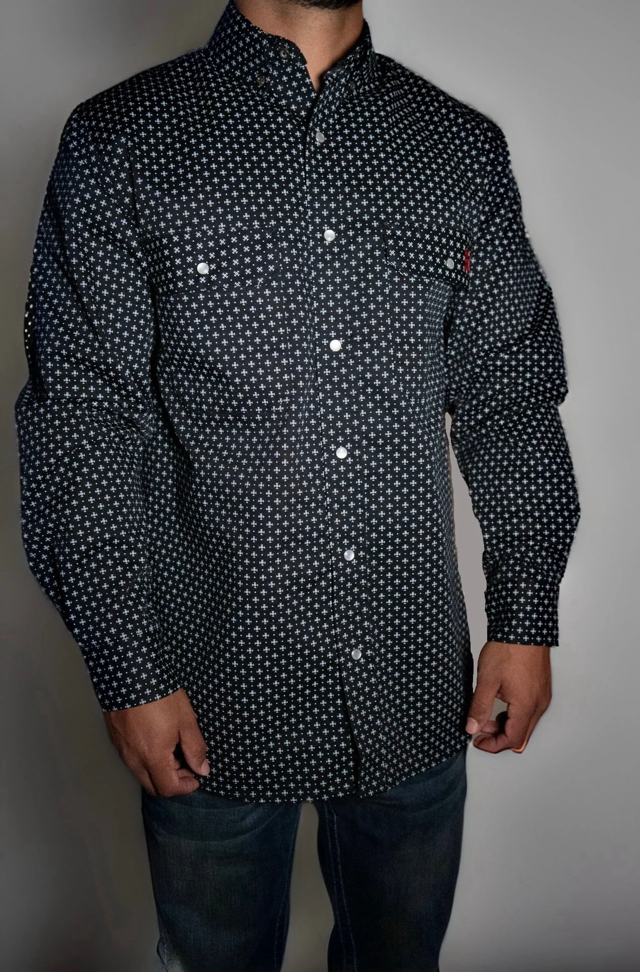 FR Pearl Snap Work Shirt - Reaper Black - Image 3