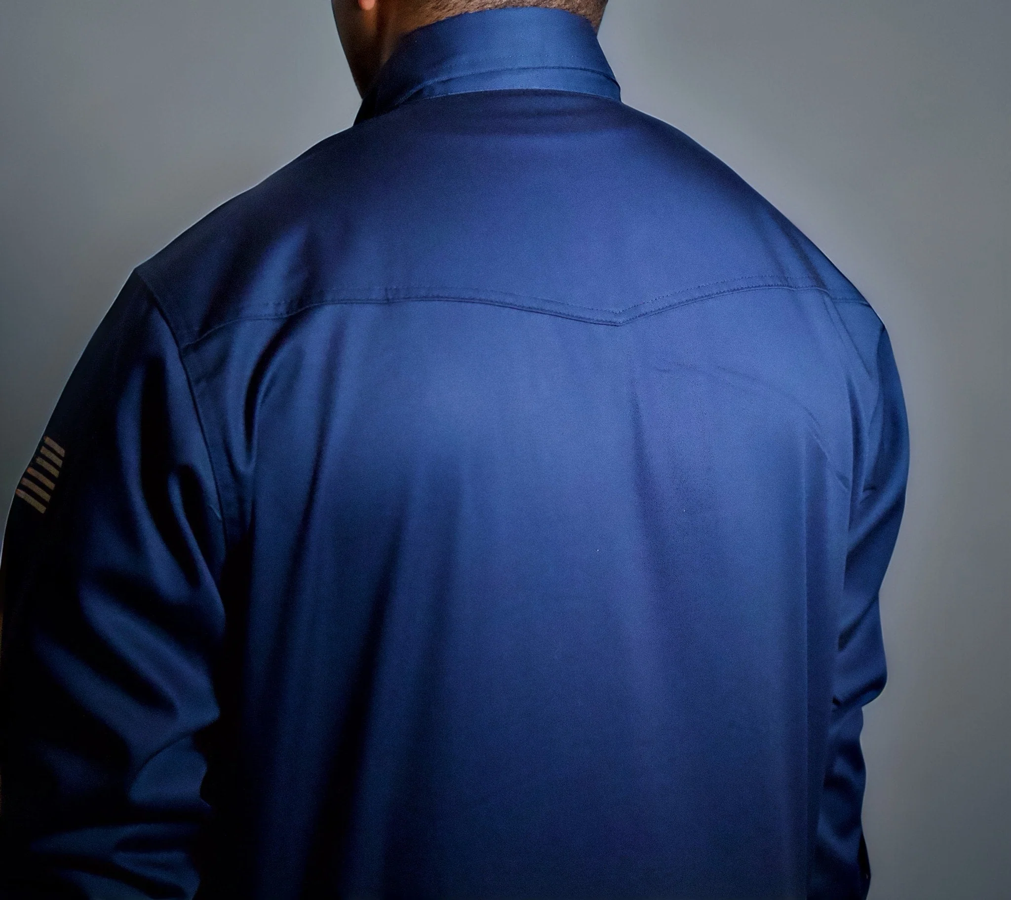 FR Western Style Pearl snap - Navy - Image 5