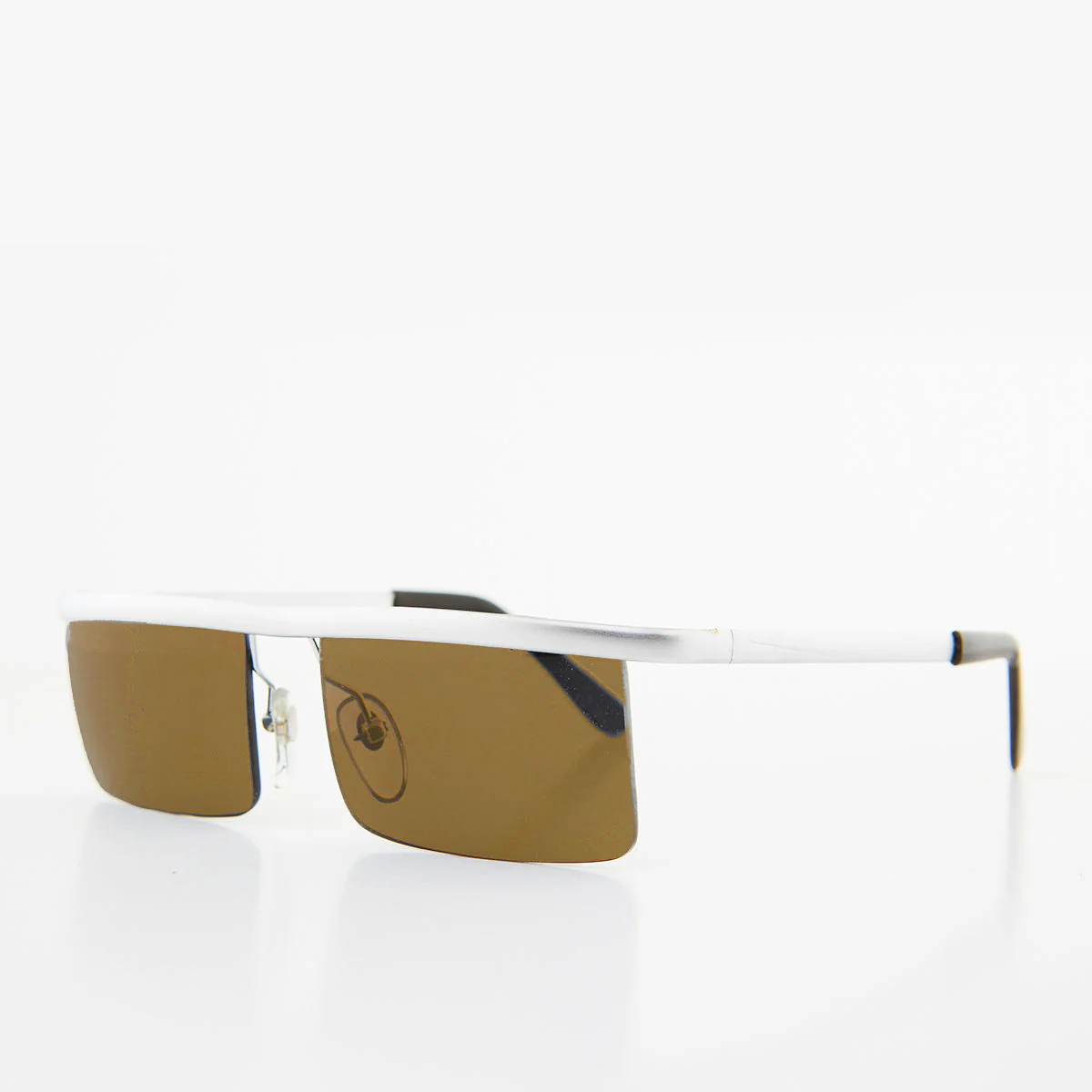 Futuristic Metal Rectangular Vintage Sunglass - Hans - Image 2
