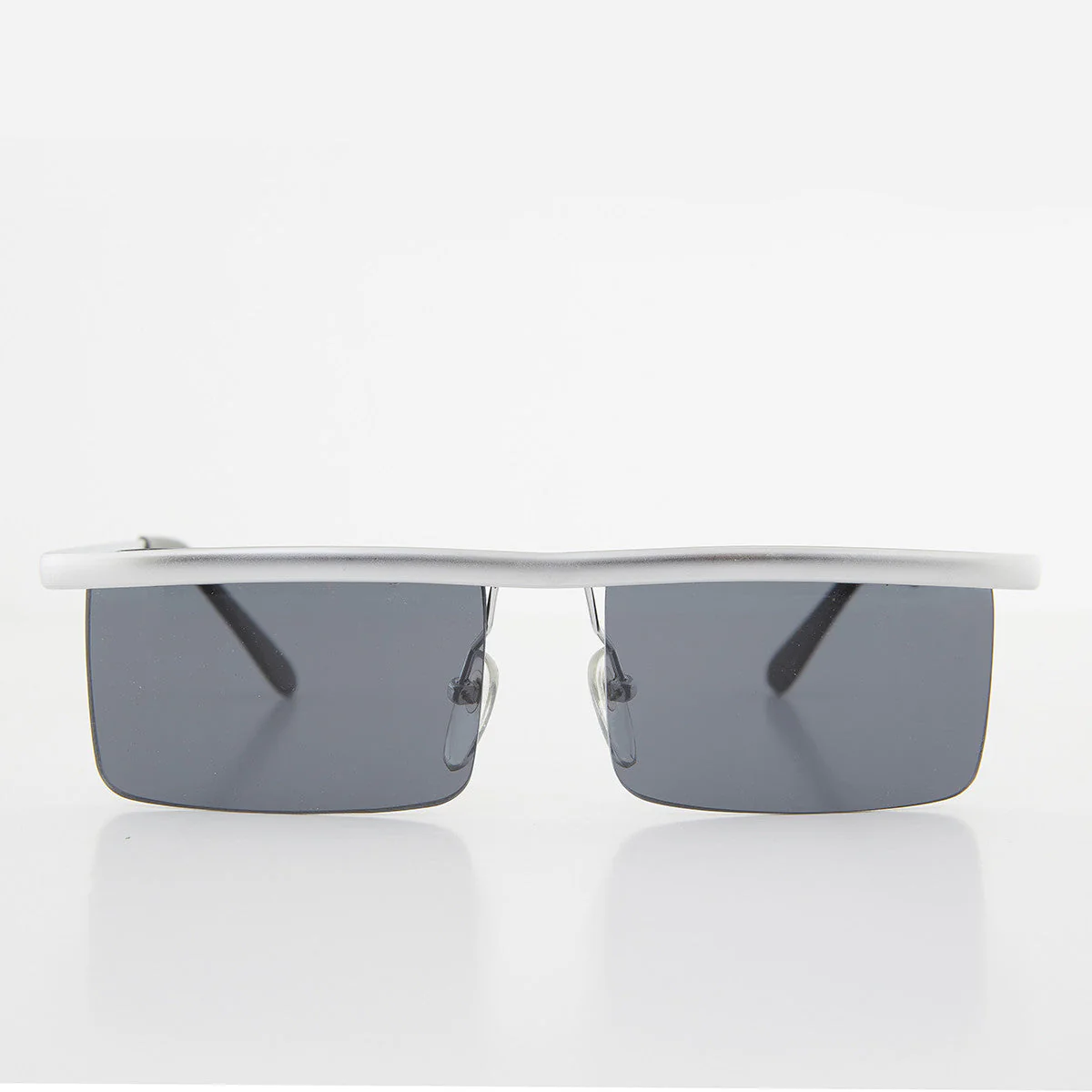 Futuristic Metal Rectangular Vintage Sunglass - Hans - Image 3