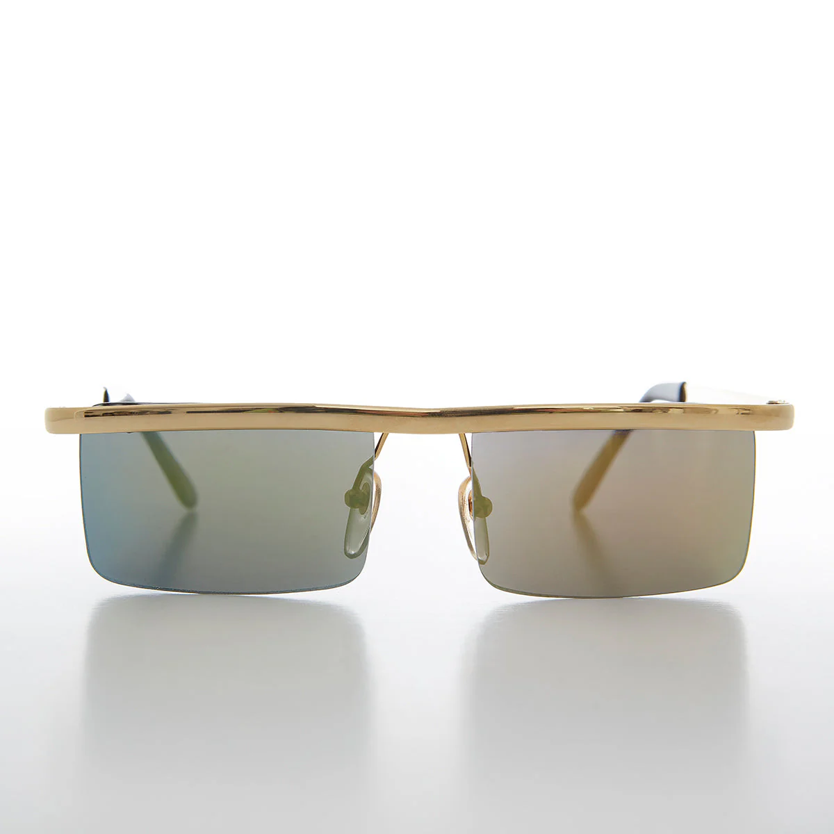 Futuristic Metal Rectangular Vintage Sunglass - Hans - Image 5