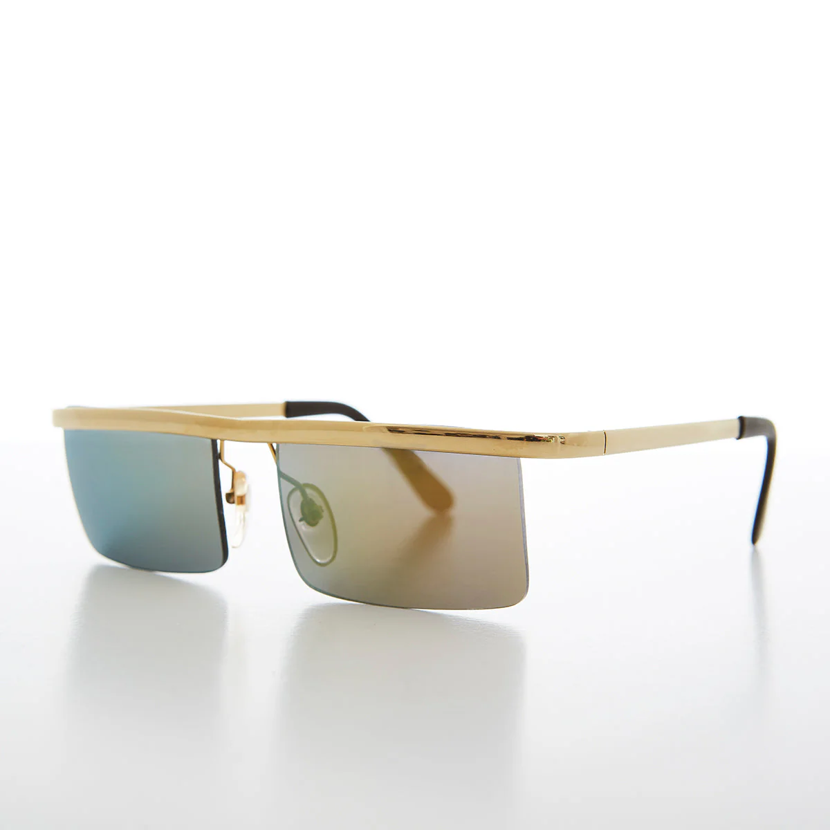 Futuristic Metal Rectangular Vintage Sunglass - Hans - Image 6