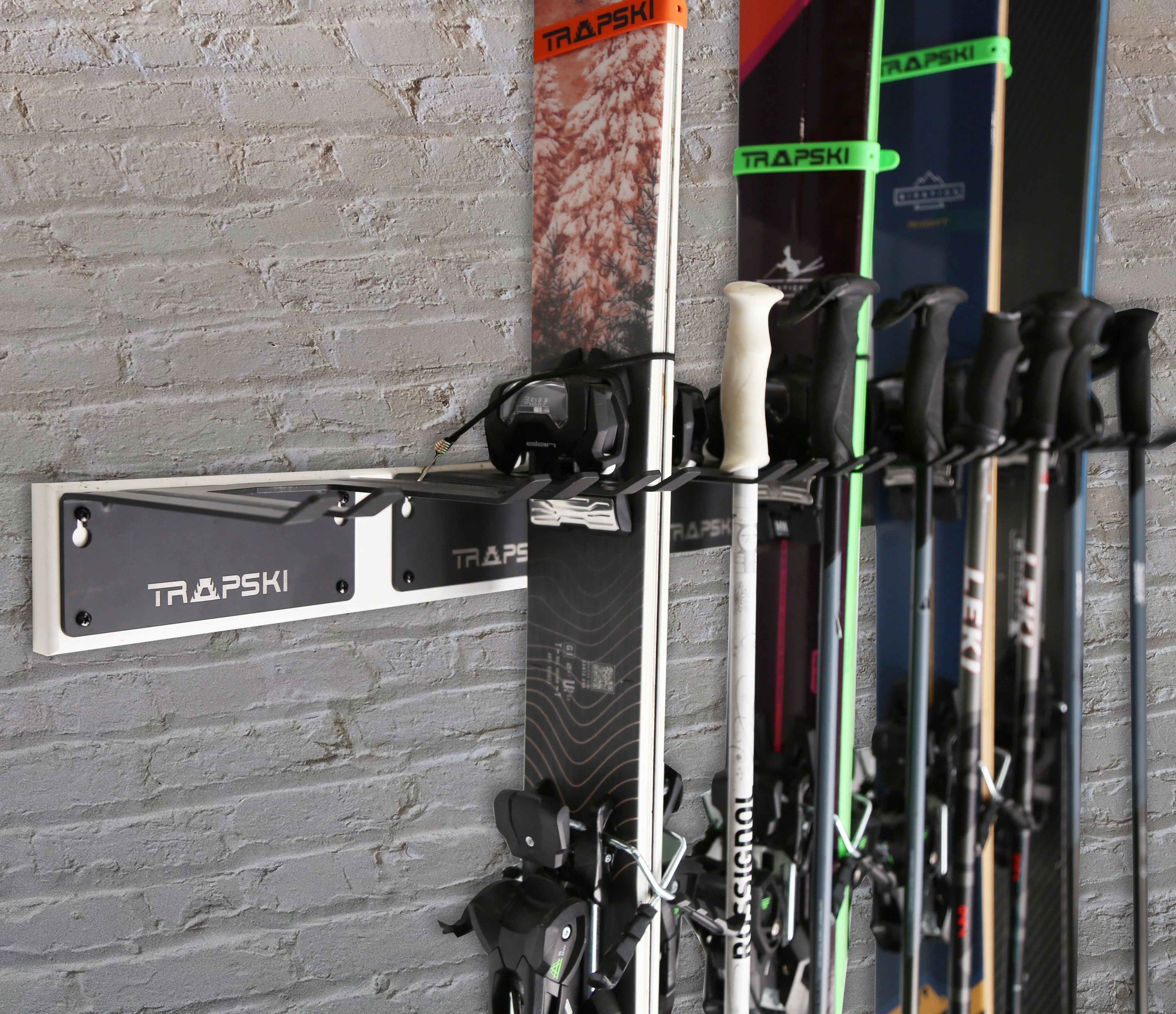 Garage Wall Rack Organizer for Yard Tools, Gear & Equipment, Skis or Snowboard by Bindings - Image 13