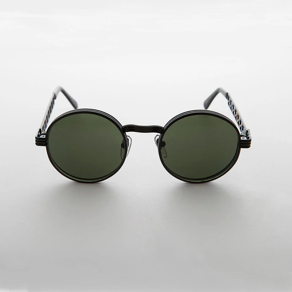 Geometric Round Punk Metal Vintage Sunglass - Lex - Image 2