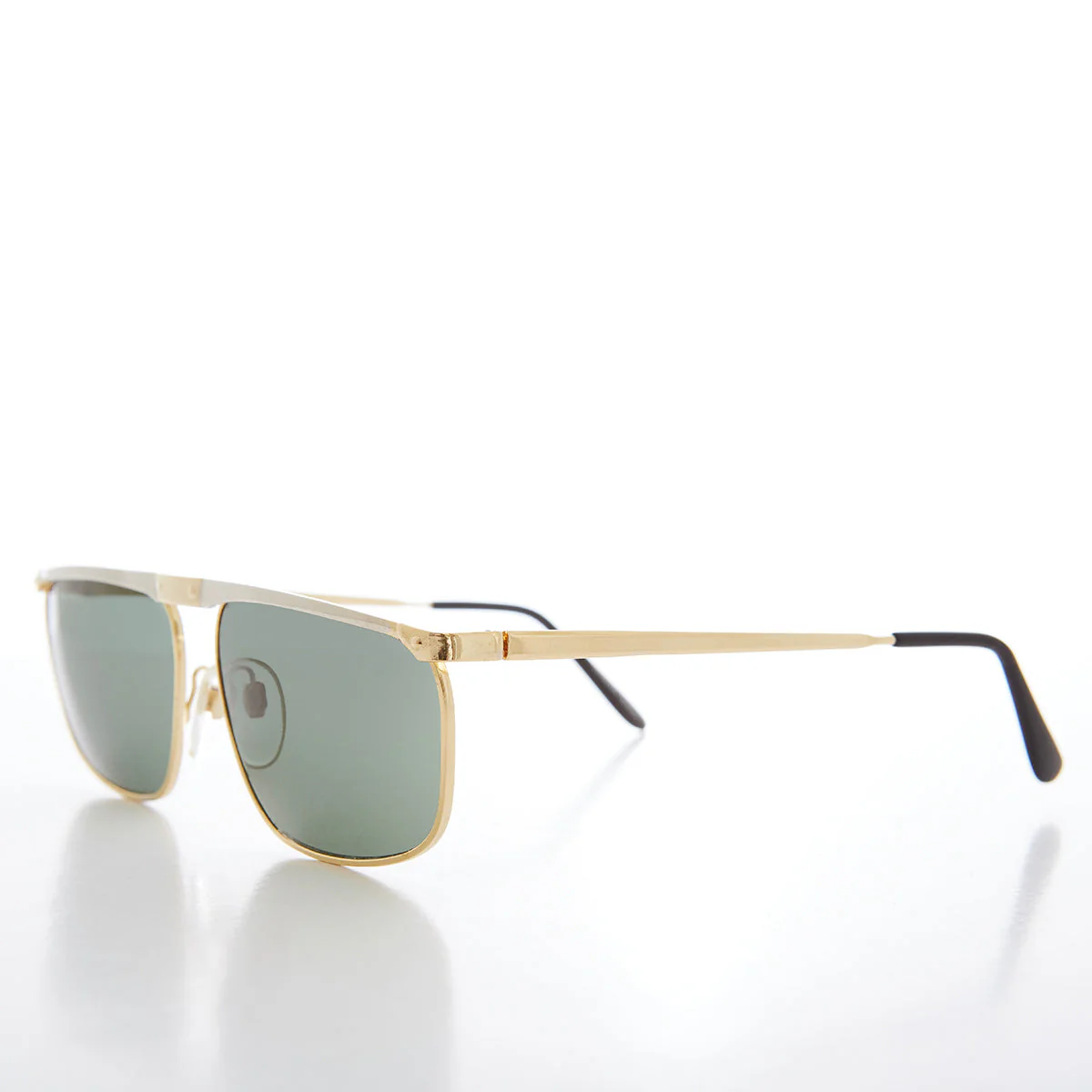 Gold and Silver Flat Top Rectangle Sunglasses - Medford - Image 2
