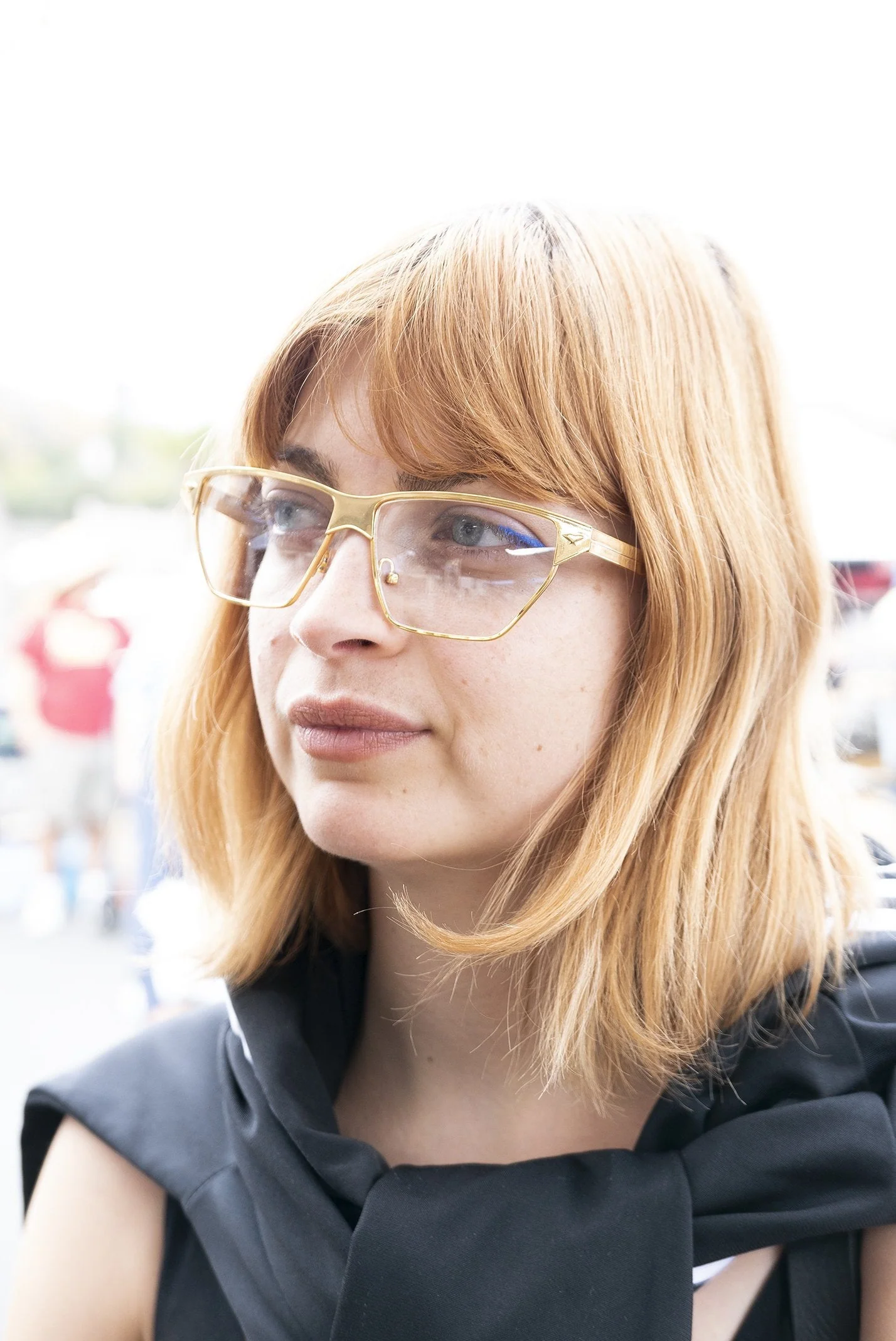 Gold Horn Rim Clear Lens Vintage 90s Optical Frame - Marco - Image 3