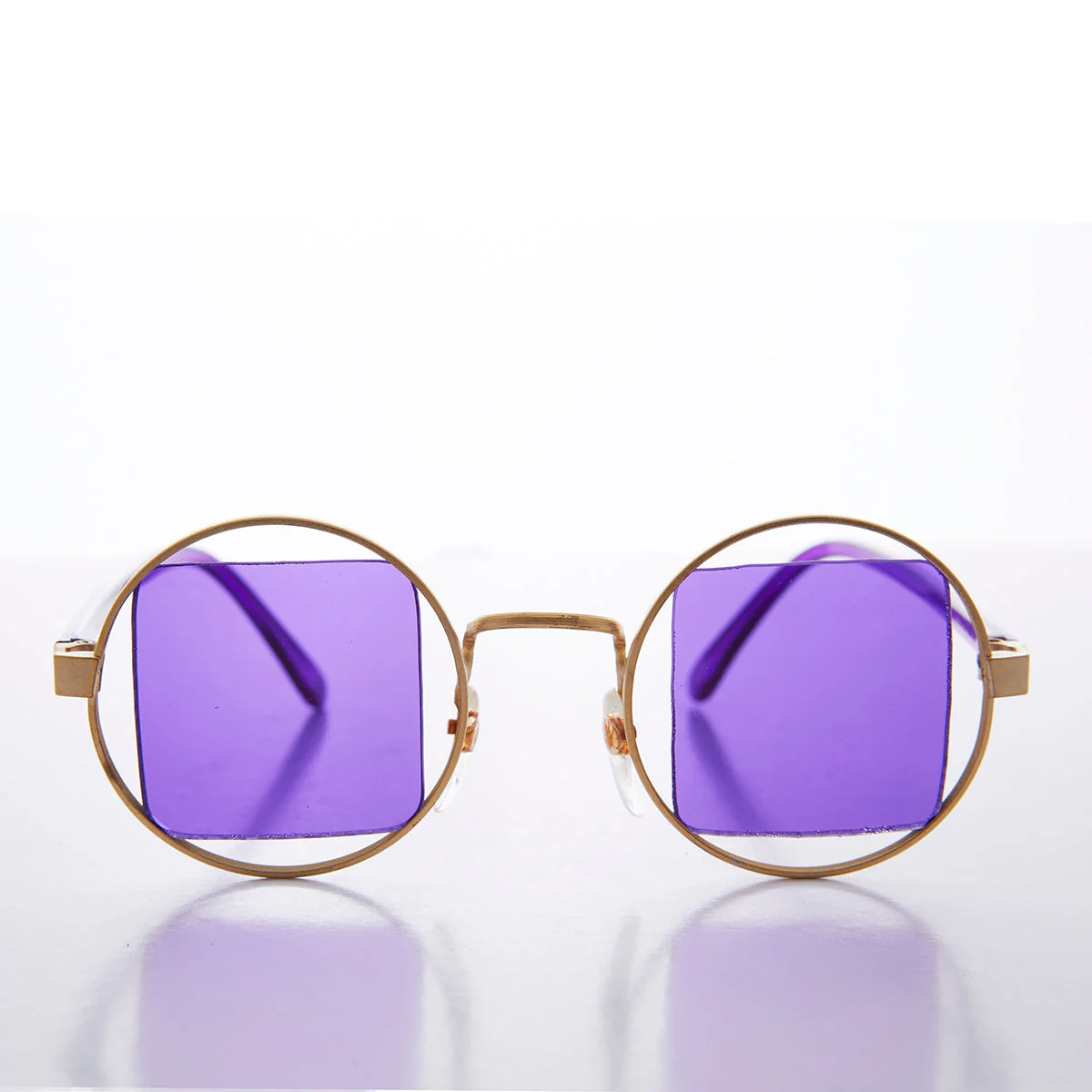 Gold Psychedelic Round Sunglasses - Haze 2 - Image 2